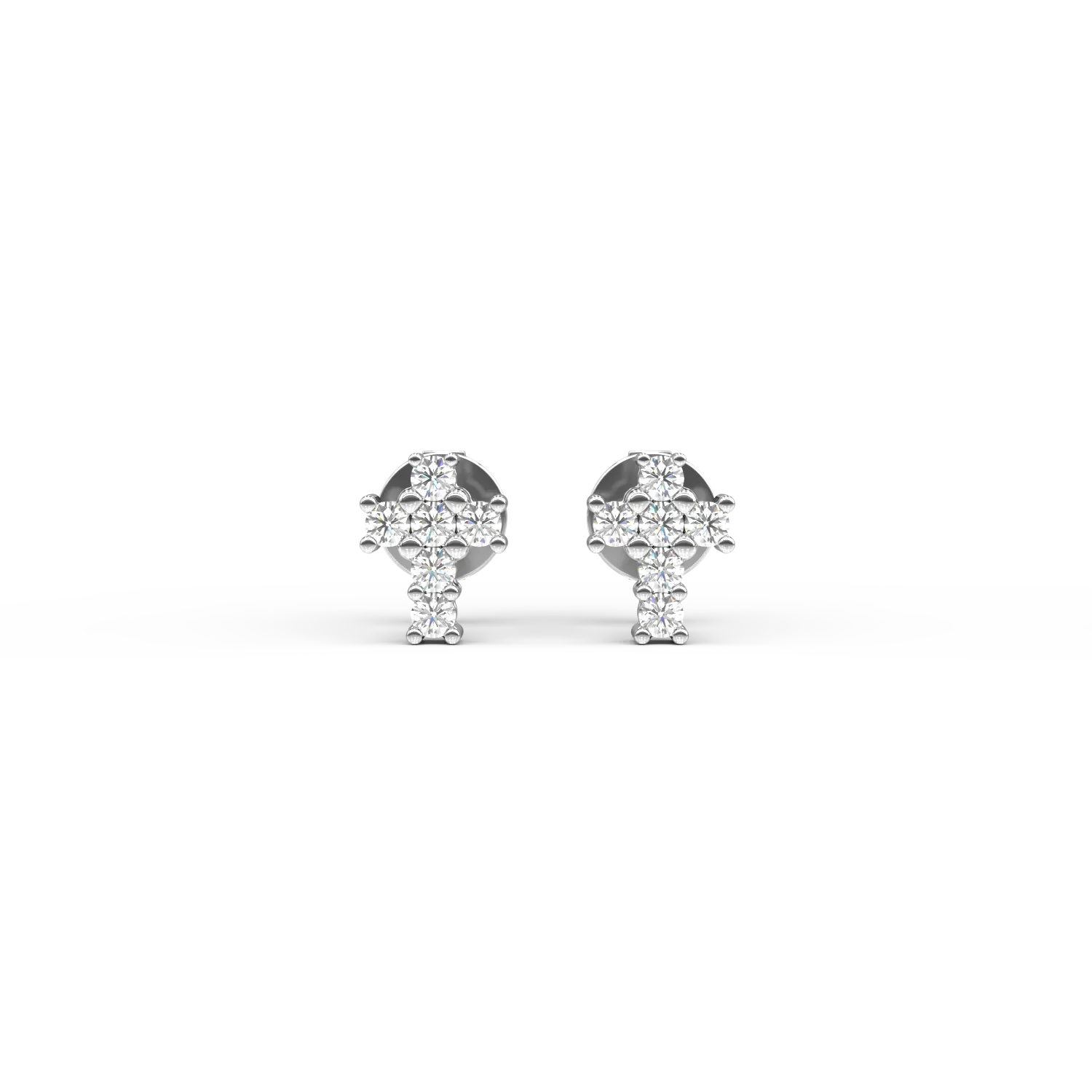18K white gold earrings with 0.084ct diamonds-53759