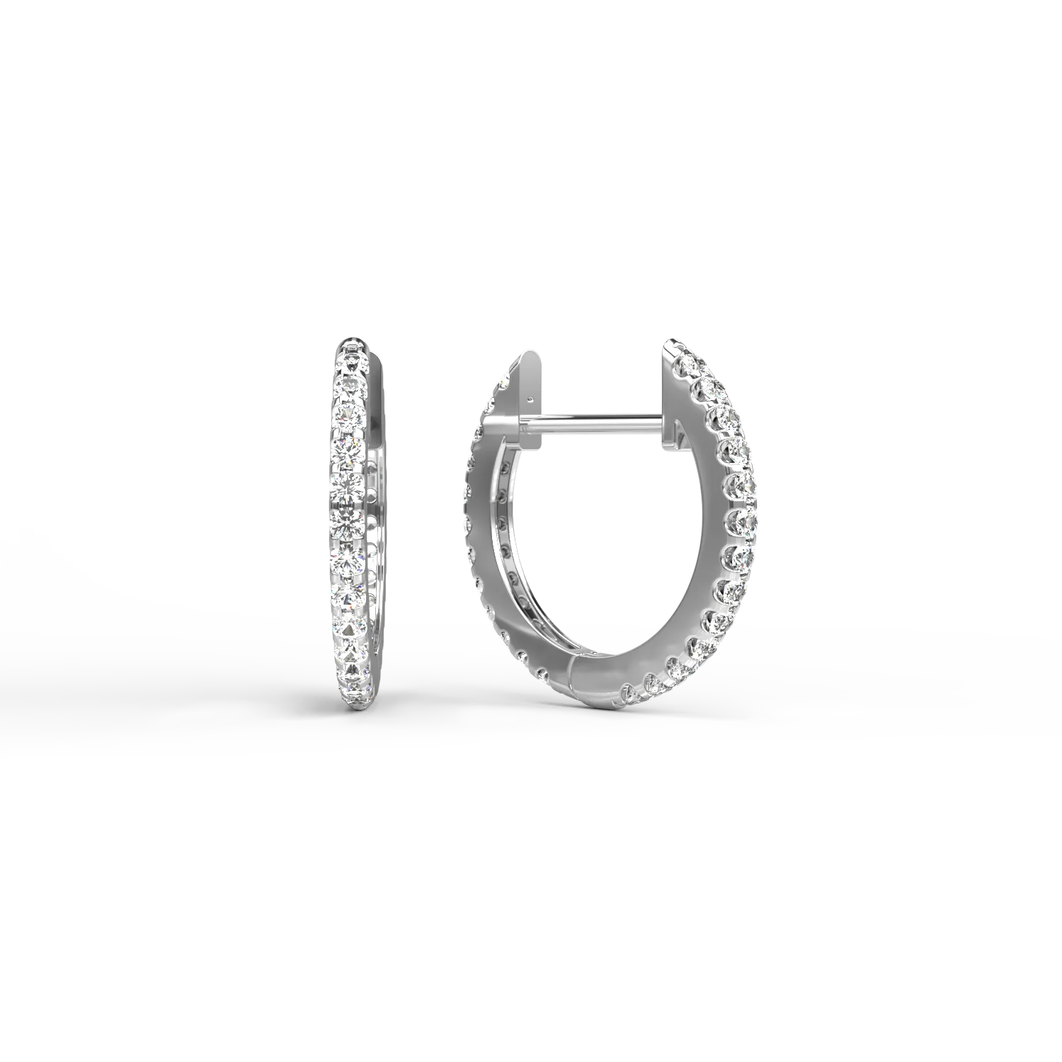 Cercei din aur alb cu diamante de 0.243ct