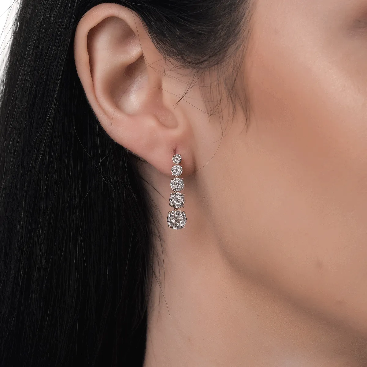 Cercei din aur galben cu diamante de 1ct