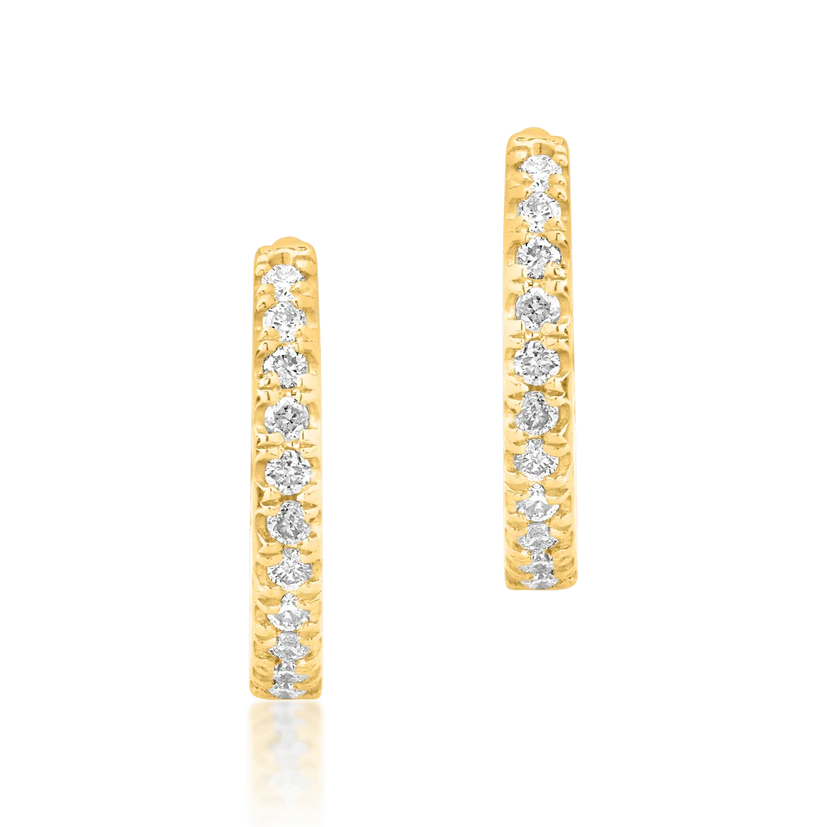 Cercei din aur galben cu diamante de 0.08ct