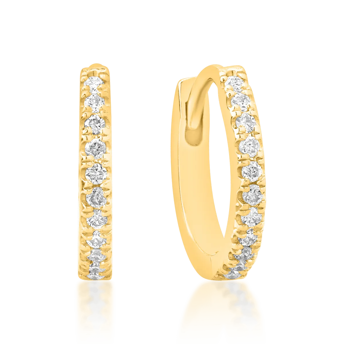 Cercei din aur galben de 18K cu diamante de 0.08ct - 1 | YEO
