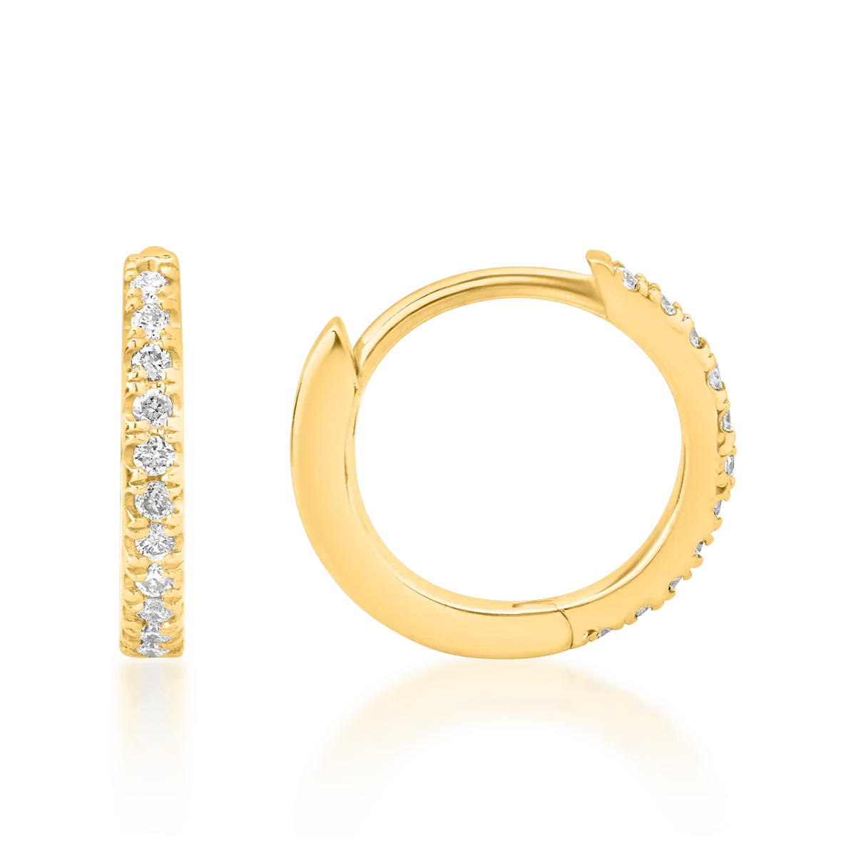 18K yellow gold earrings with 0.08ct diamonds