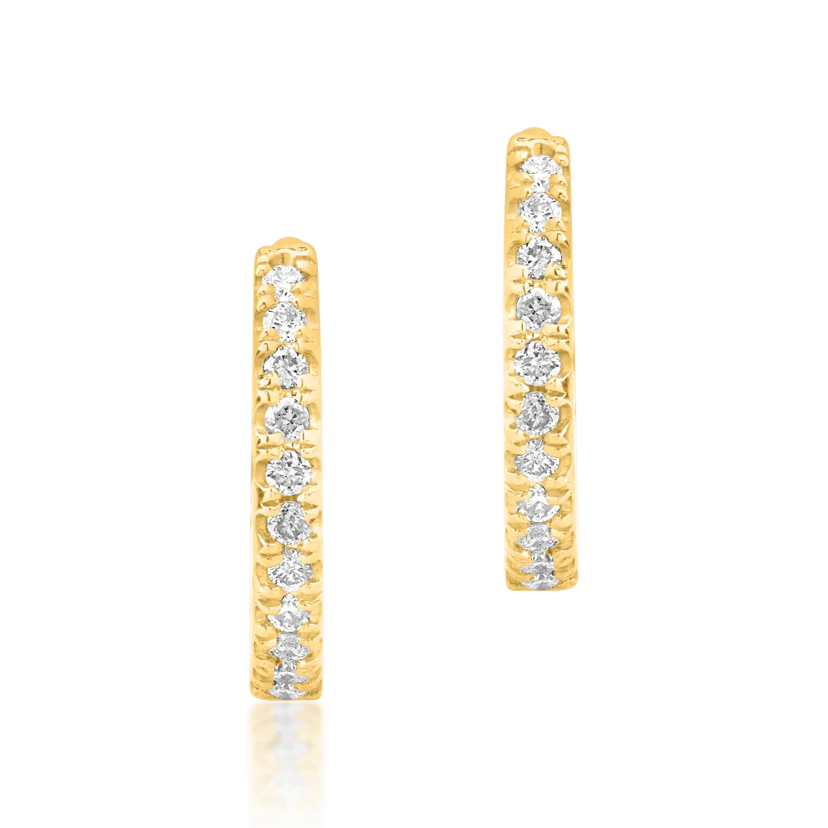 Kolczyki z żółtego złota 18K z diamentami 0.08ct