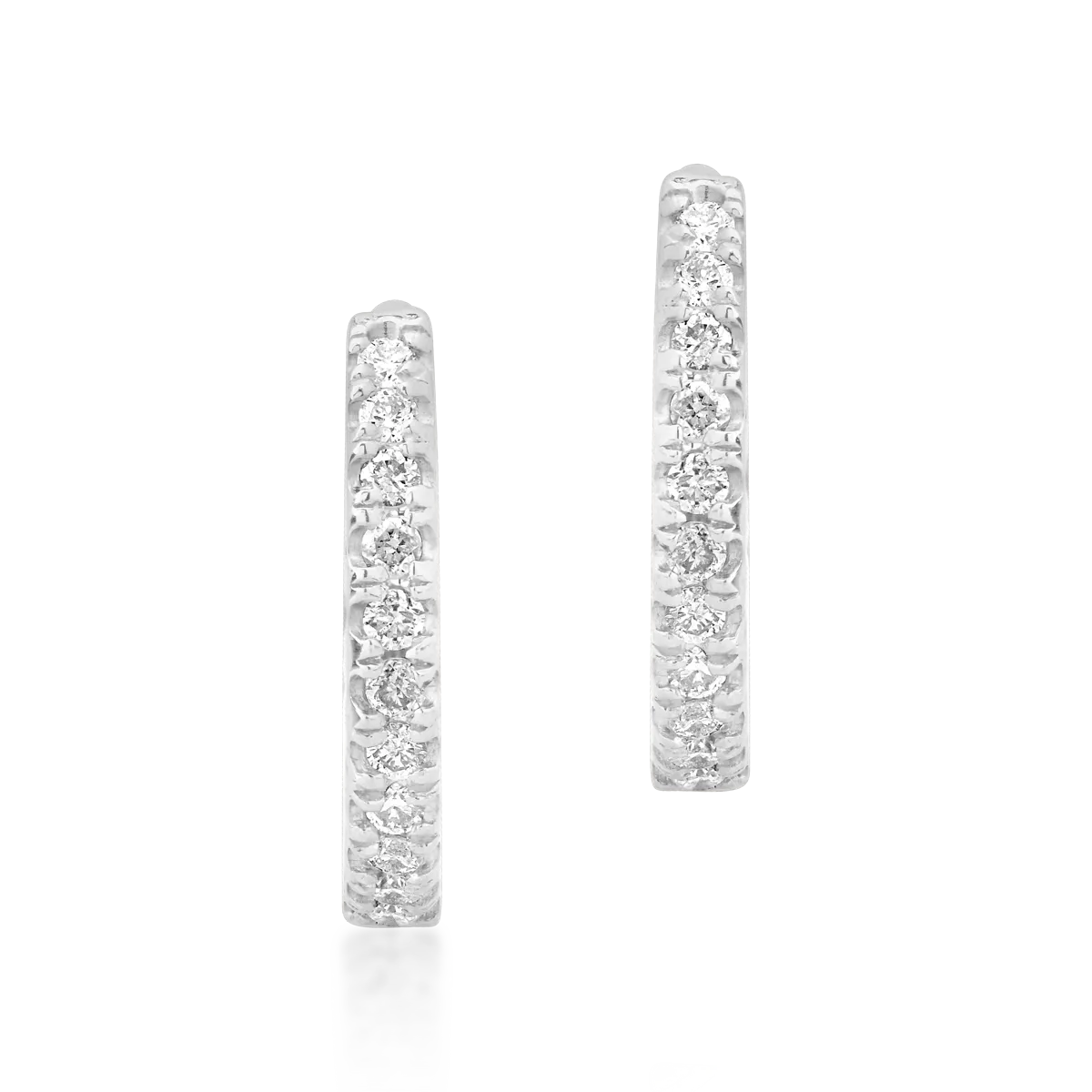 Cercei din aur alb de 18K cu diamante de 0.08ct