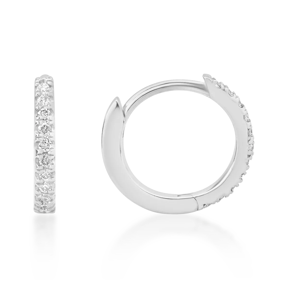18K бели златни обеци с 0,08ct диаманта