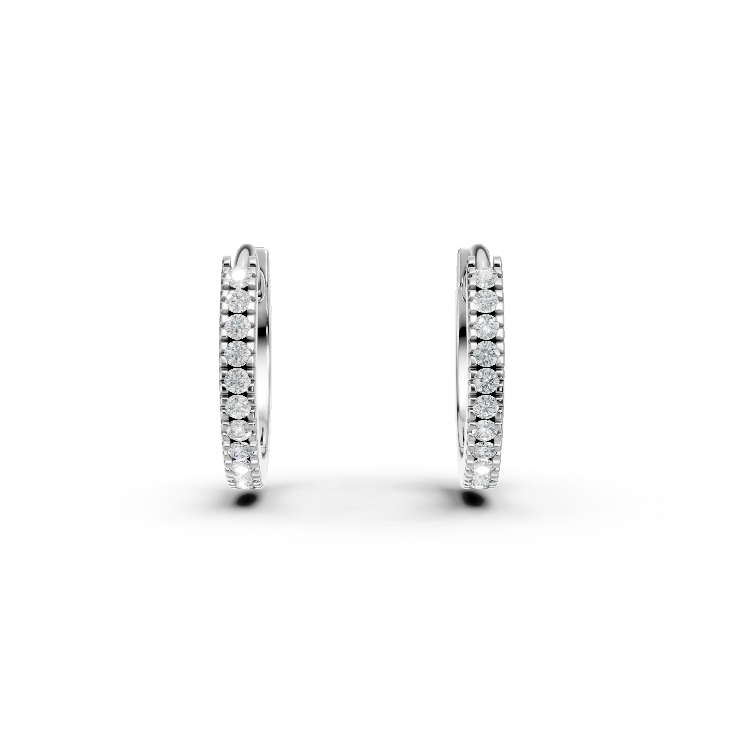 Fülbevaló 18K-os fehér aranyból 0.08ct gyémántokkal