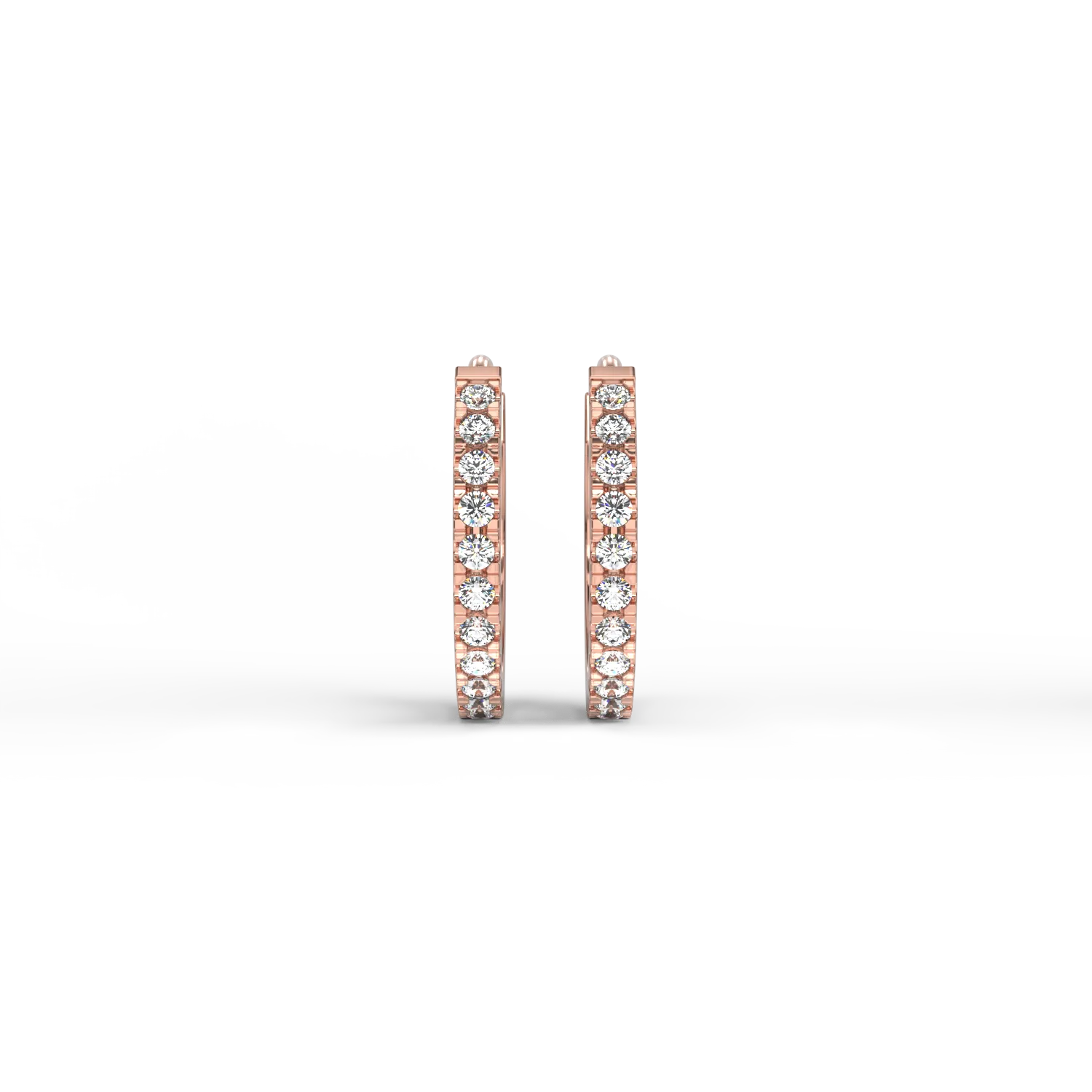 Cercei din aur roz cu diamante de 0.08ct