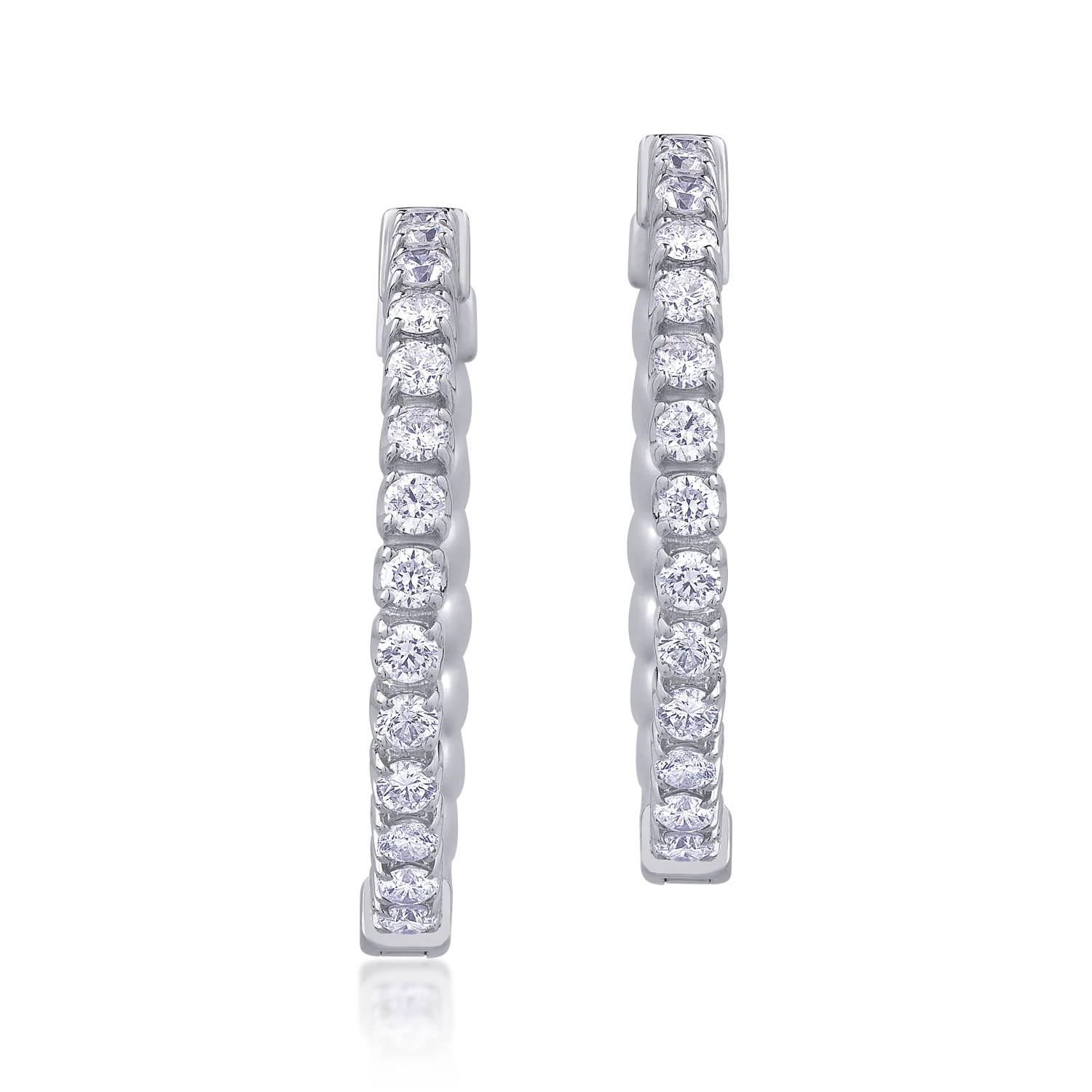 18K white gold earrings with 1.48ct diamonds