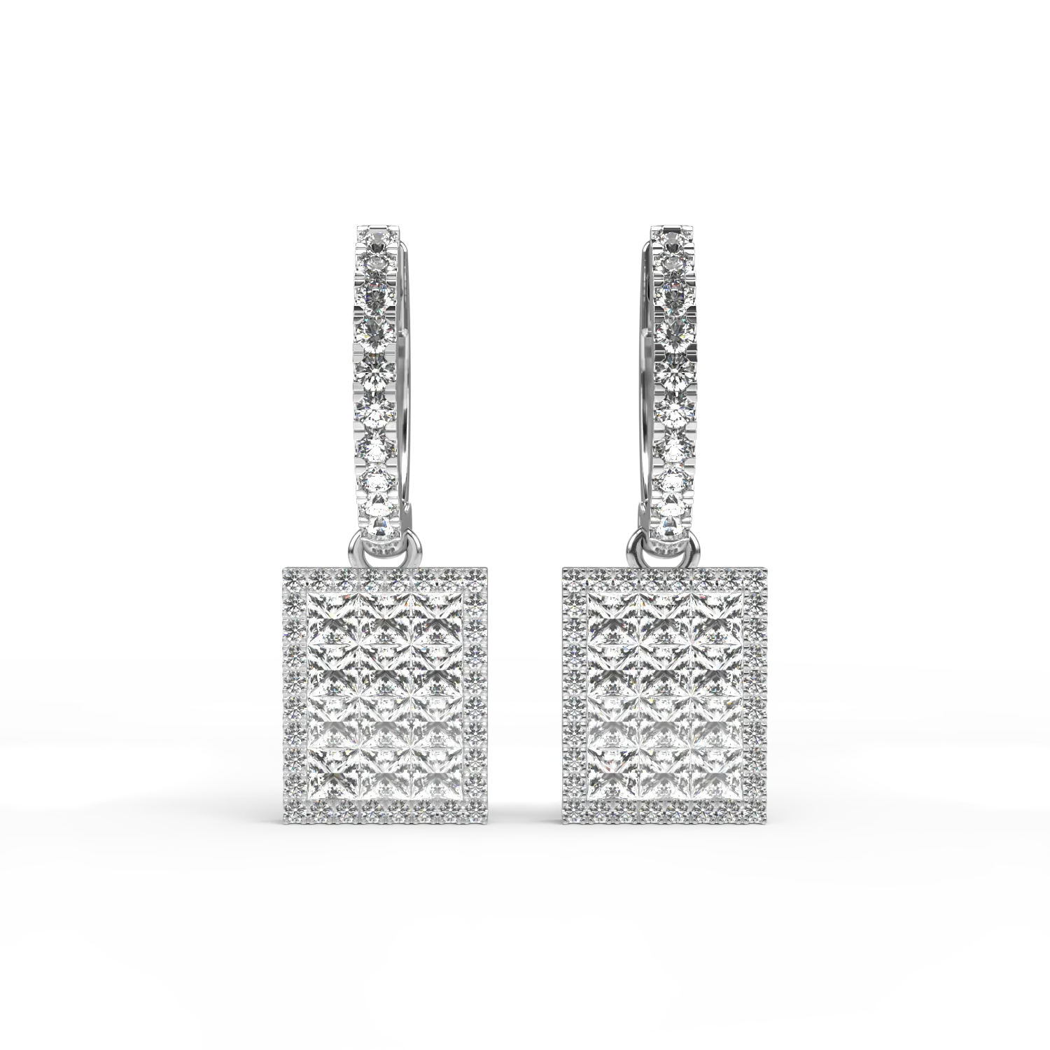 18K white gold earrings with 1.27ct diamonds