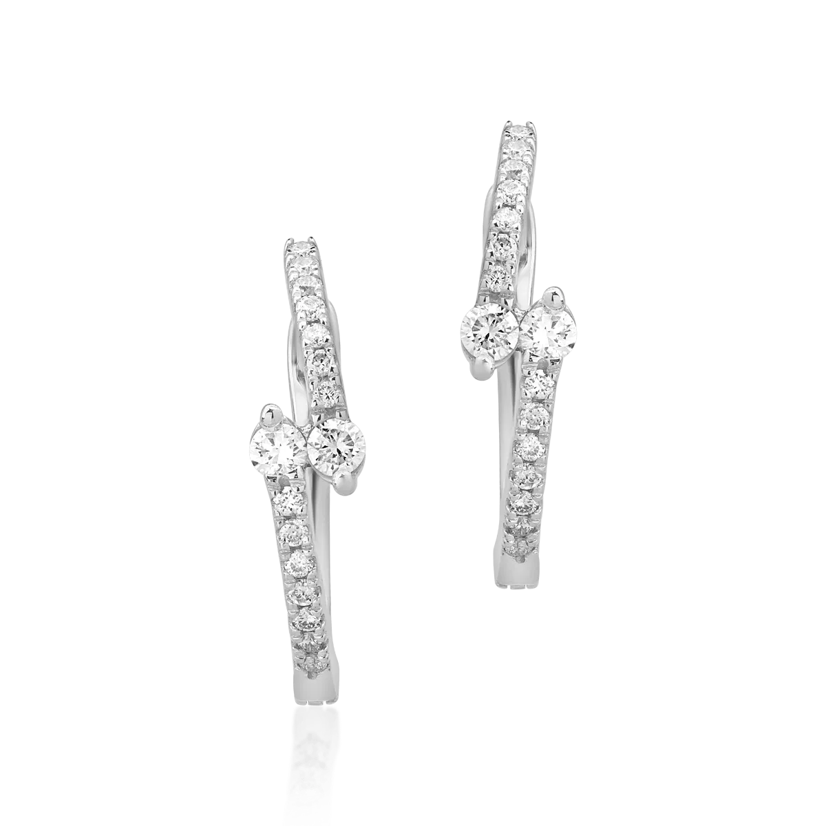 Cercei din aur alb de 18K cu diamante de 0.2ct-53787