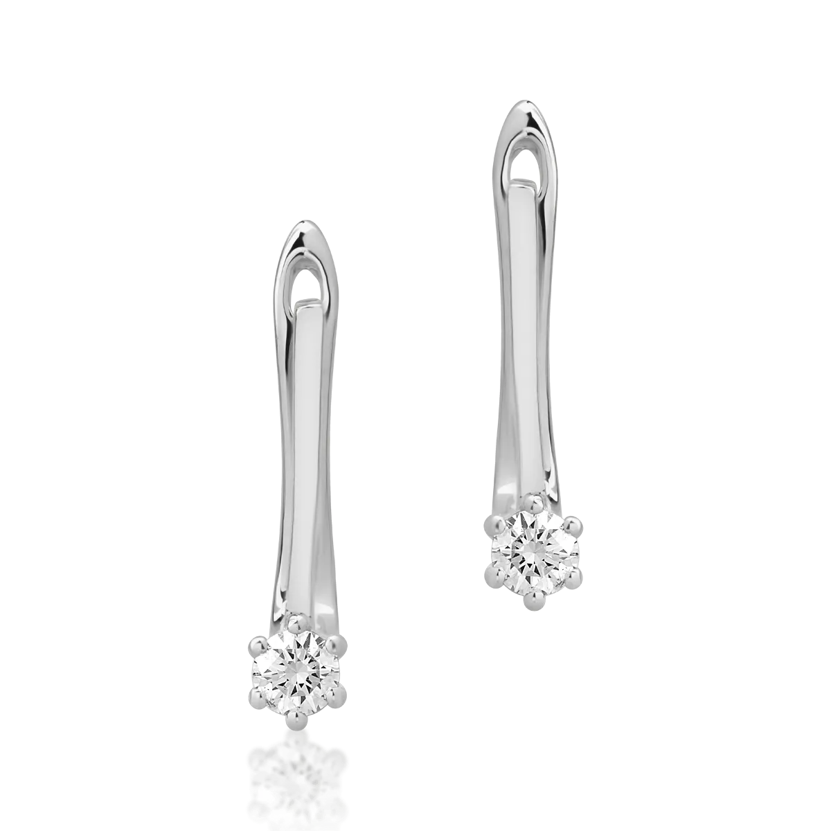 Cercei din aur alb de 18K cu diamante de 0.16ct