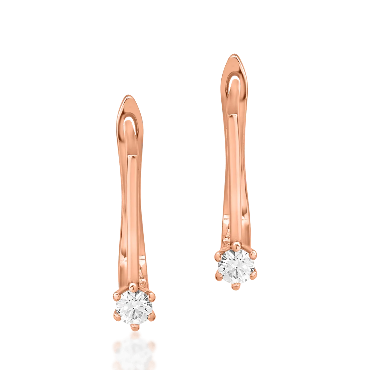 18K rose gold earrings with 0.15ct diamonds