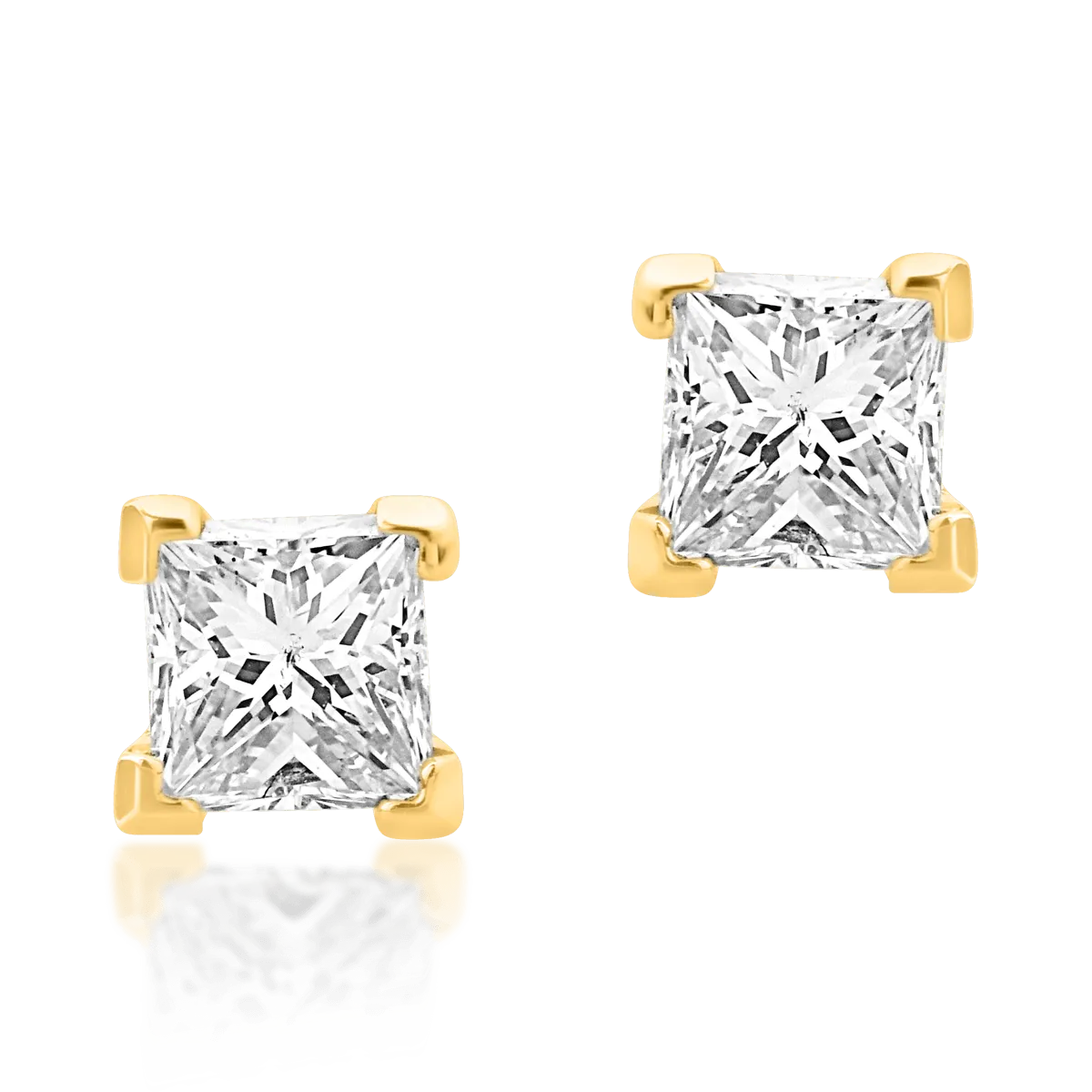 Cercei din aur galben de 18K cu diamante de 0.3ct - 1 | YEO