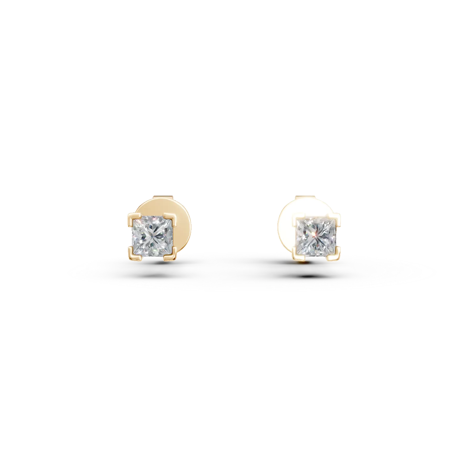 Teilor Cercei din aur galben cu diamante princess de 0.3ct