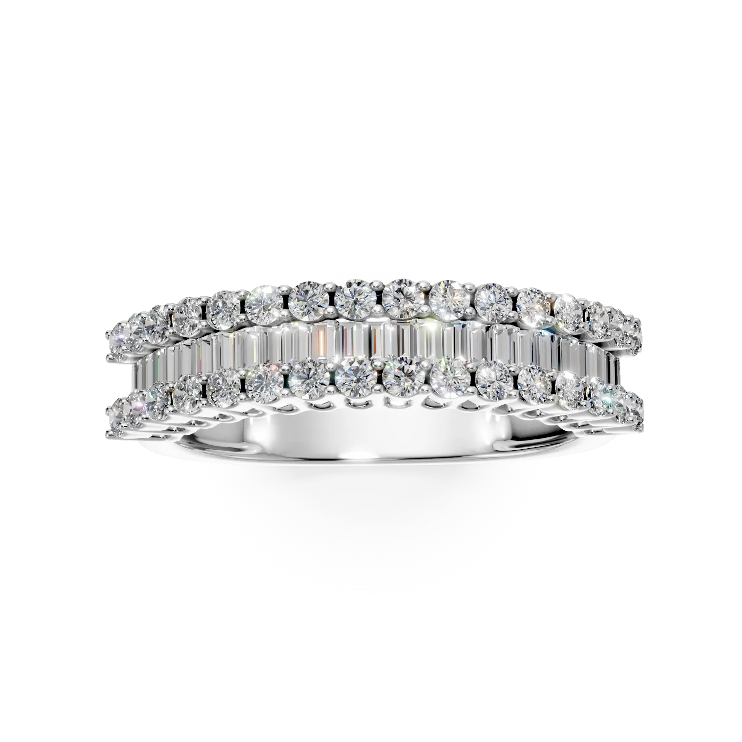 Inel din aur alb cu diamante microsetting de 1ct