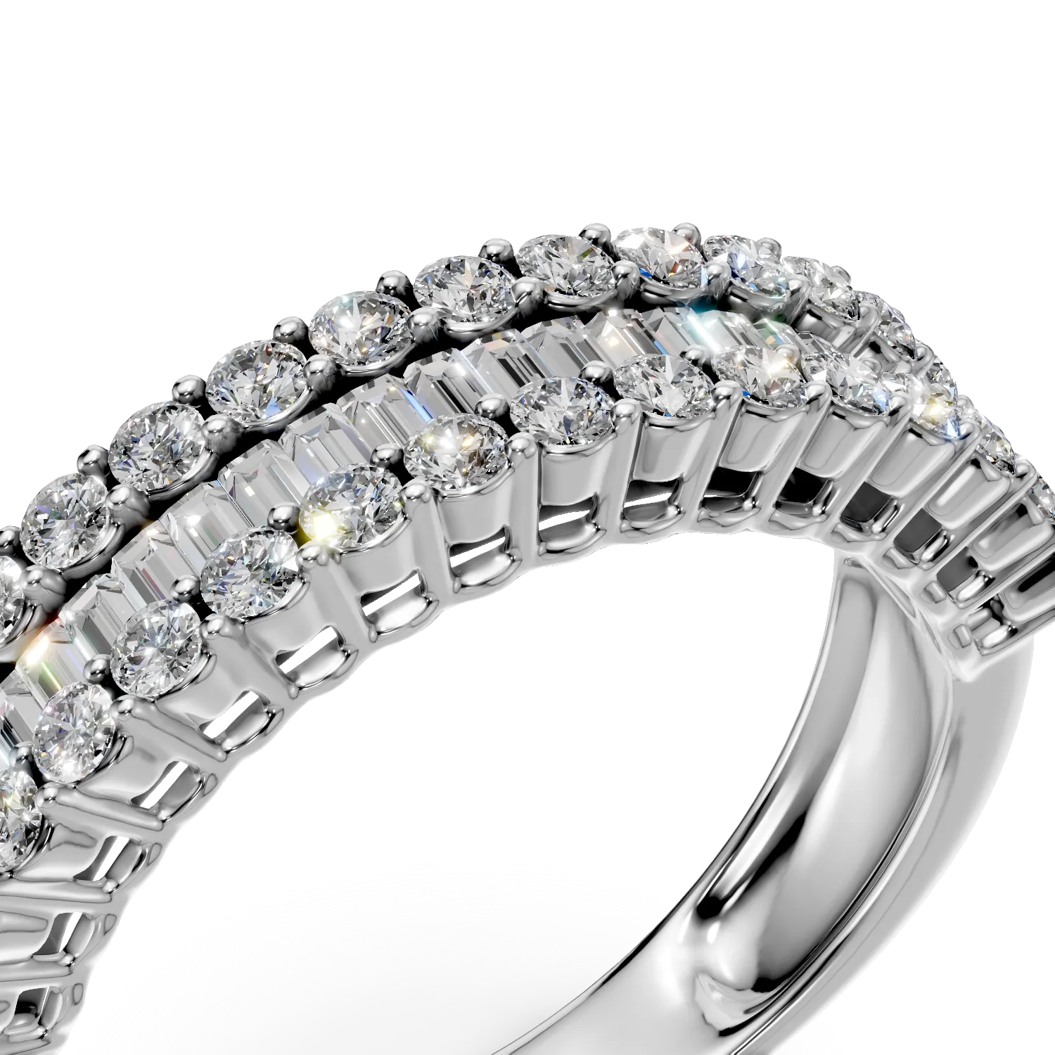 Inel din aur alb cu diamante microsetting de 1ct