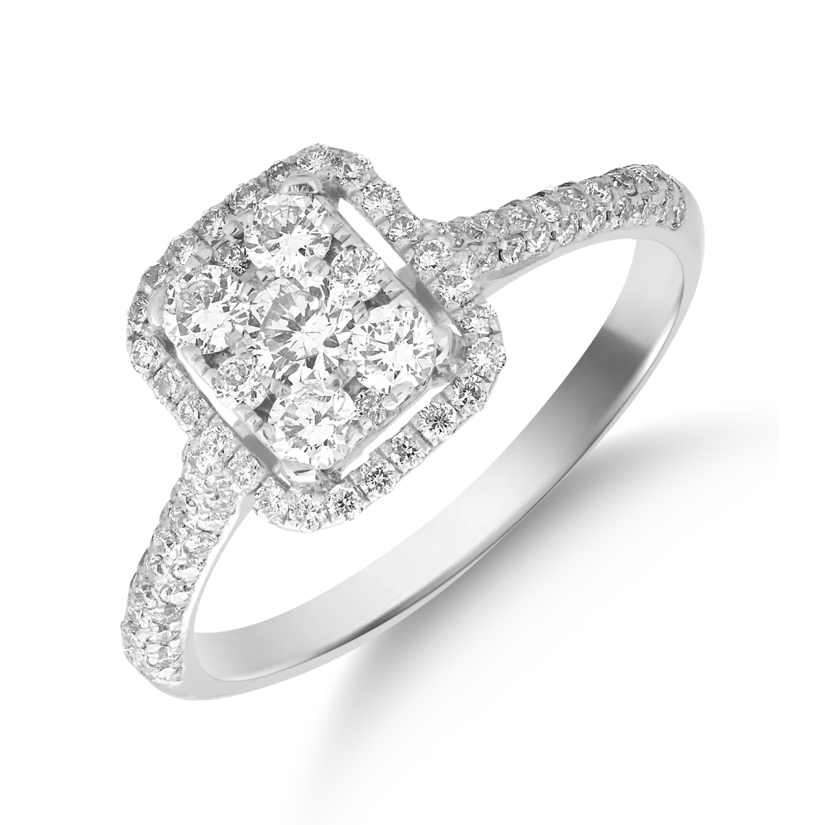 Inel din aur alb de 18K cu diamante de 0.58ct