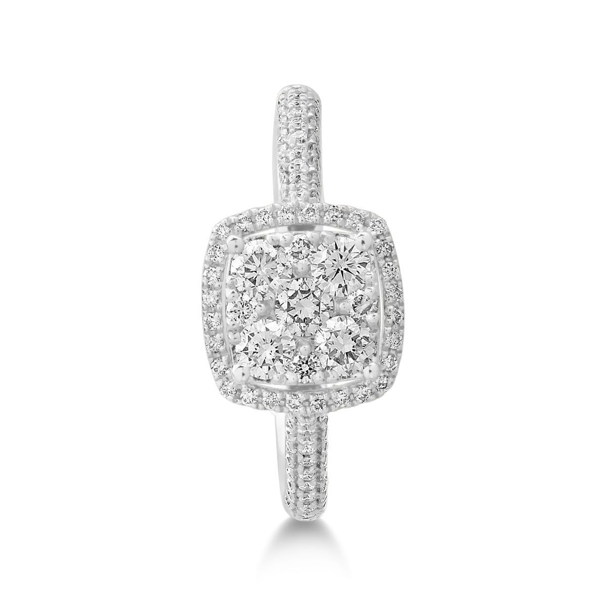 18K fehérarany gyűrű 0.6ct gyémántokkal