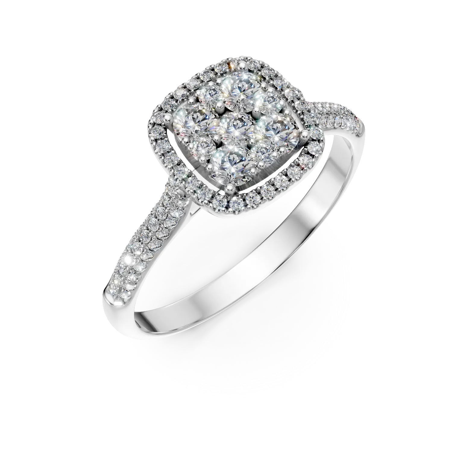 Inel din aur alb cu diamante de 0.6ct