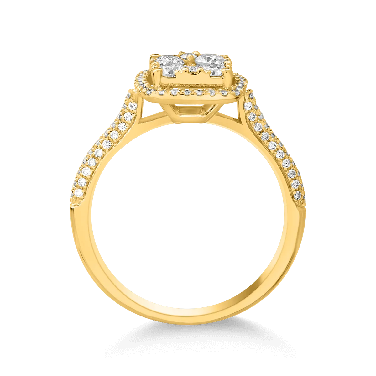 Gyűrű 18K-os sárga aranyból 0.55ct gyémánttal