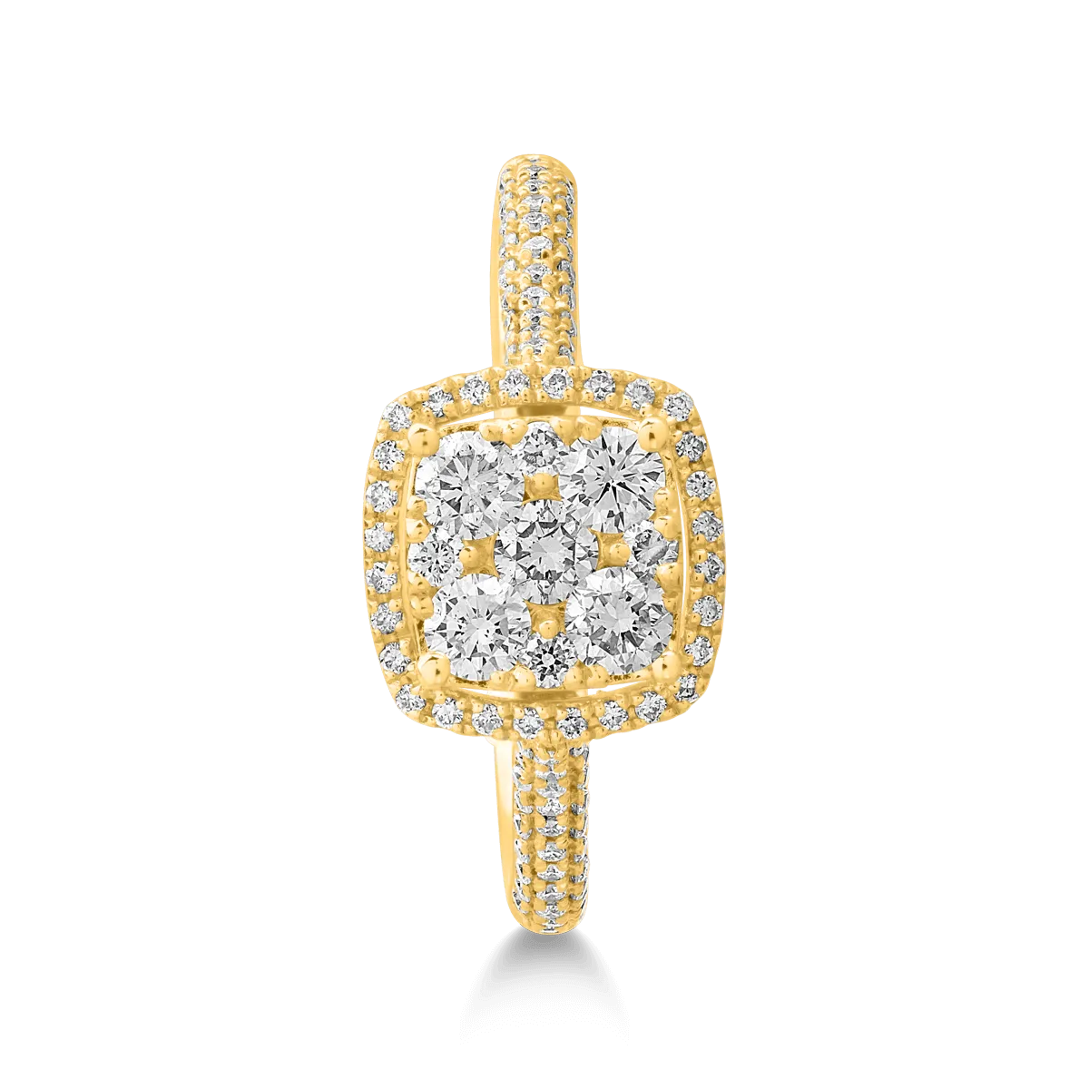 18K yellow gold ring with diamonds of 0.55ct