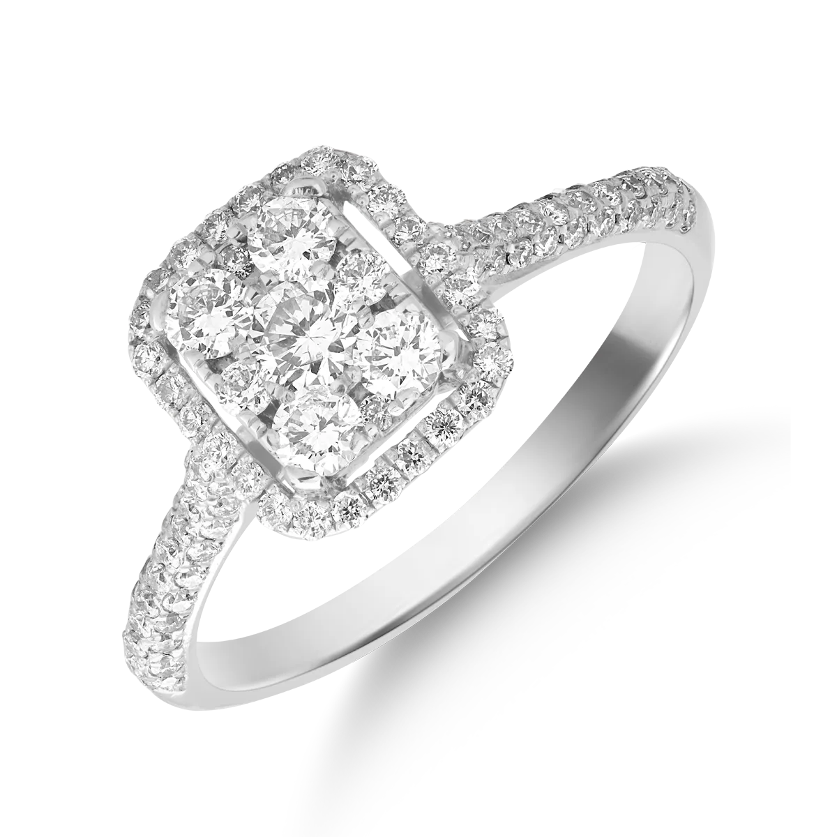18 karátos fehérarany gyűrű 0.62 karátos gyémántokkal