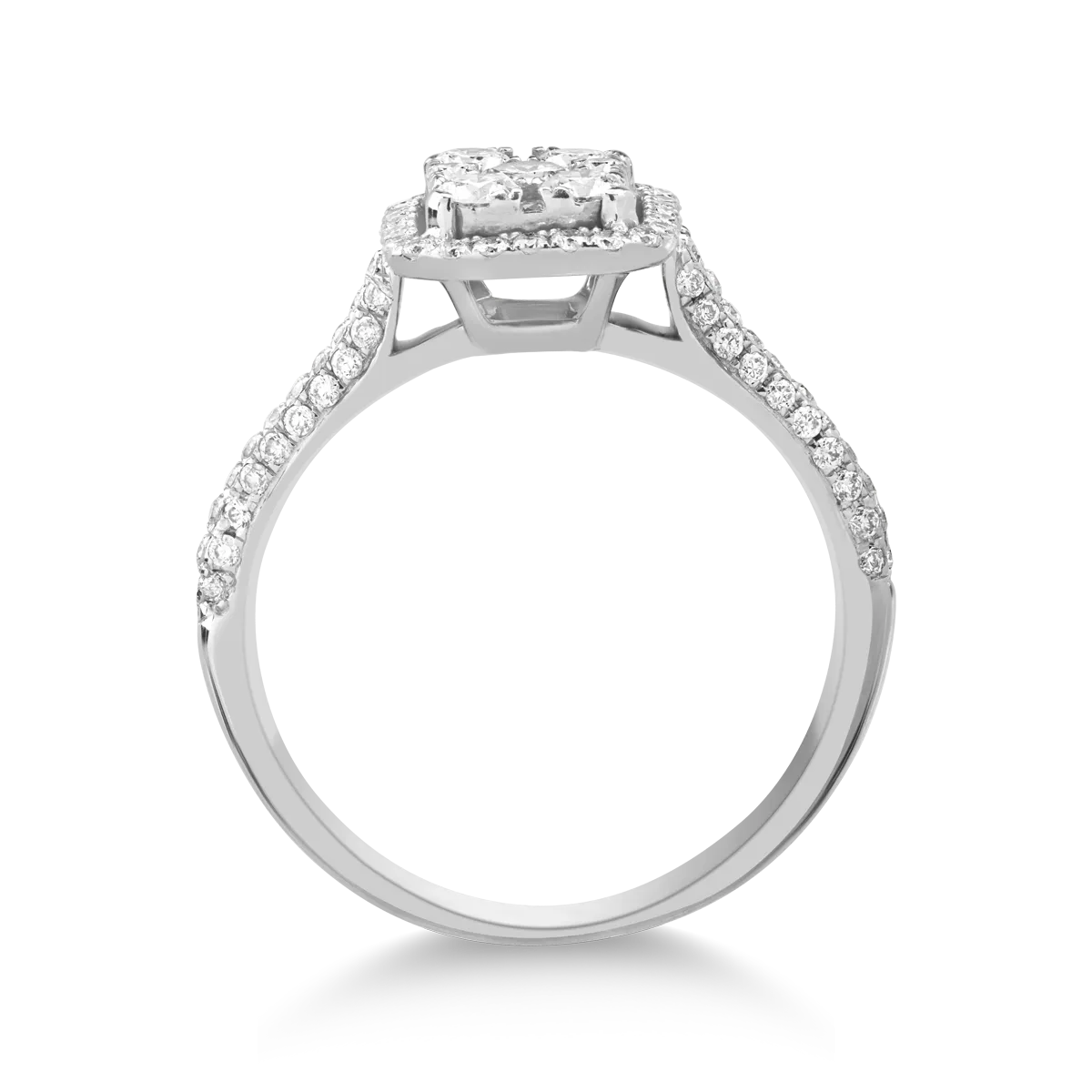 Inel din aur alb de 18K cu diamante de 0.62ct