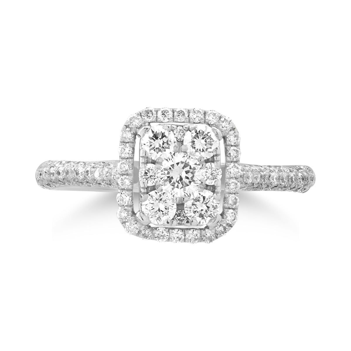 Inel din aur alb de 18K cu diamante de 0.62ct