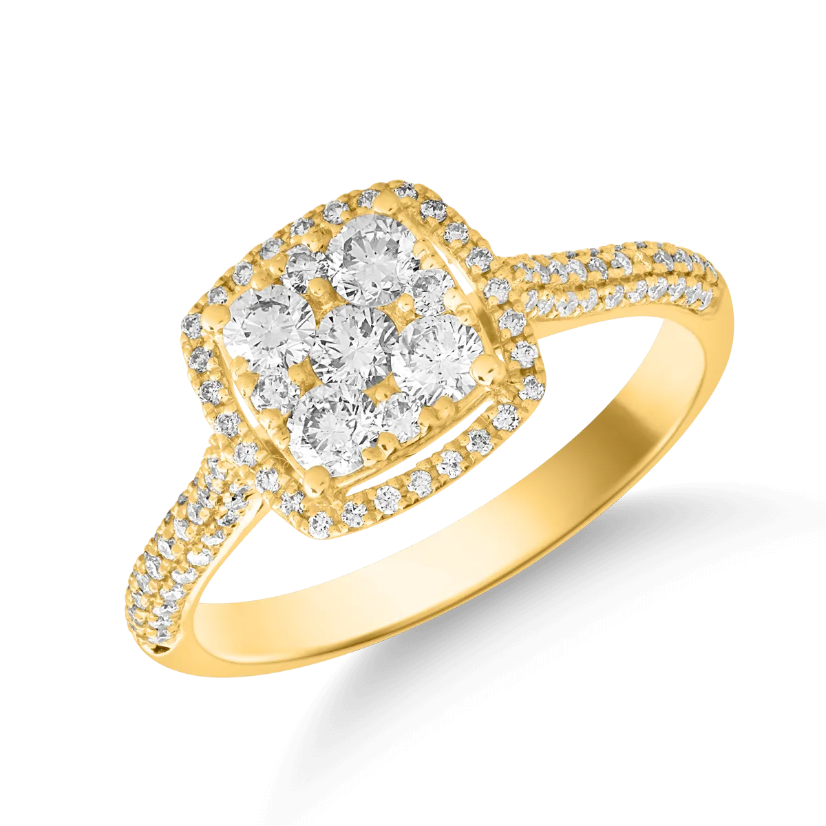 18K yellow gold ring with 0.62ct diamonds