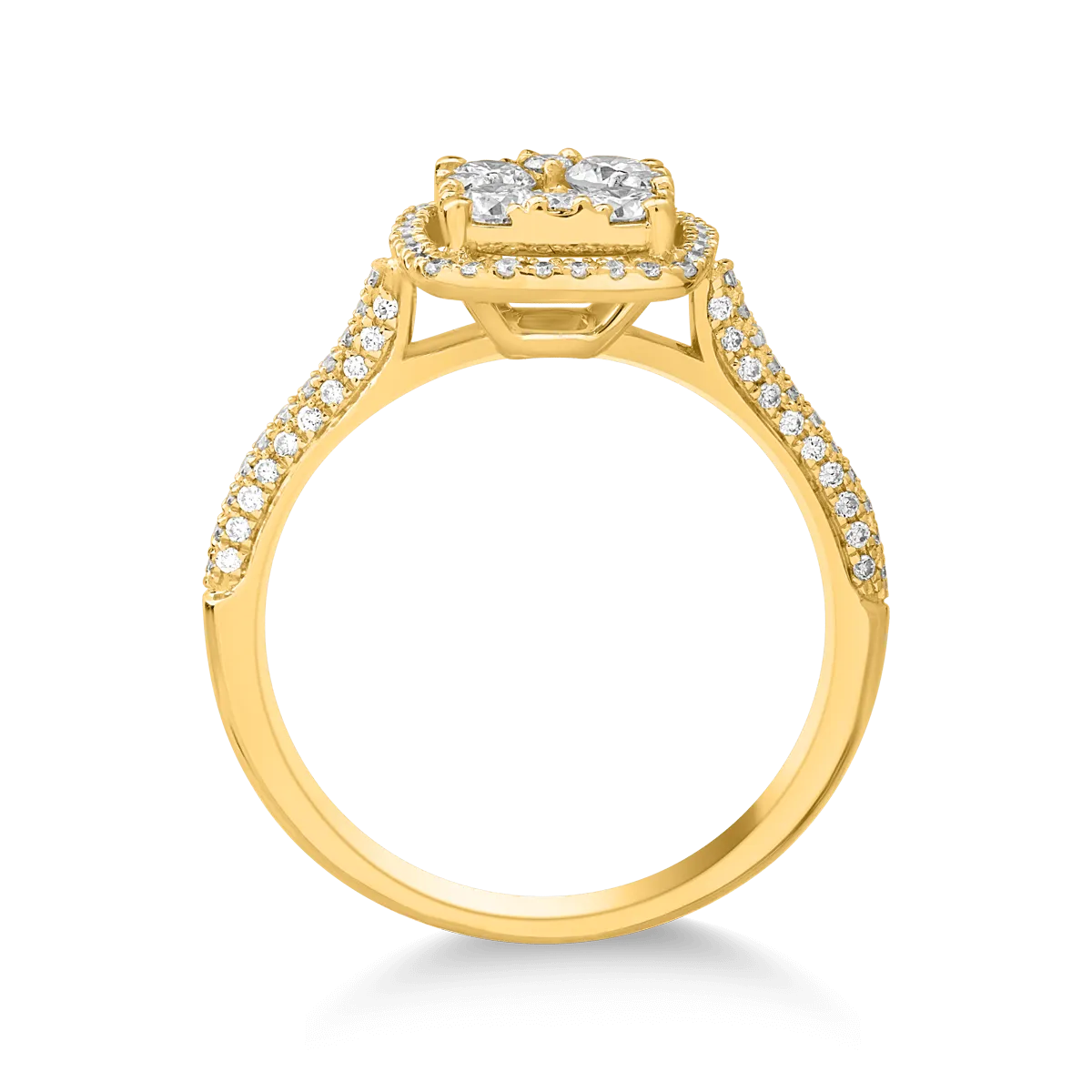 18K yellow gold ring with 0.61ct diamonds