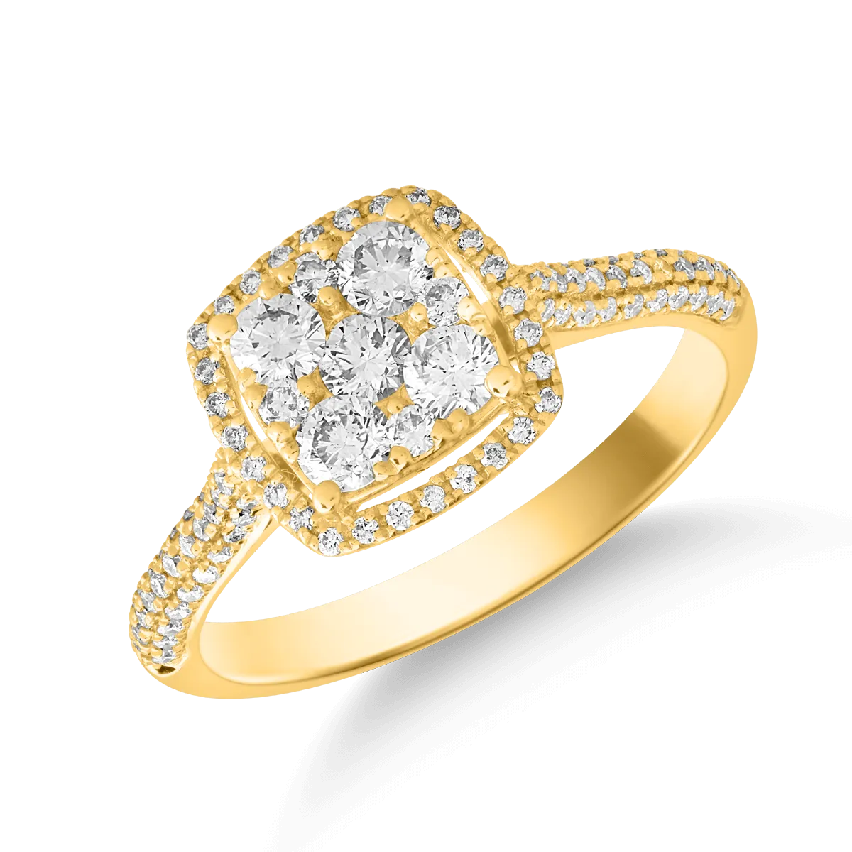 Пръстен от 18K жълто злато с 0,61ct диаманти-125054