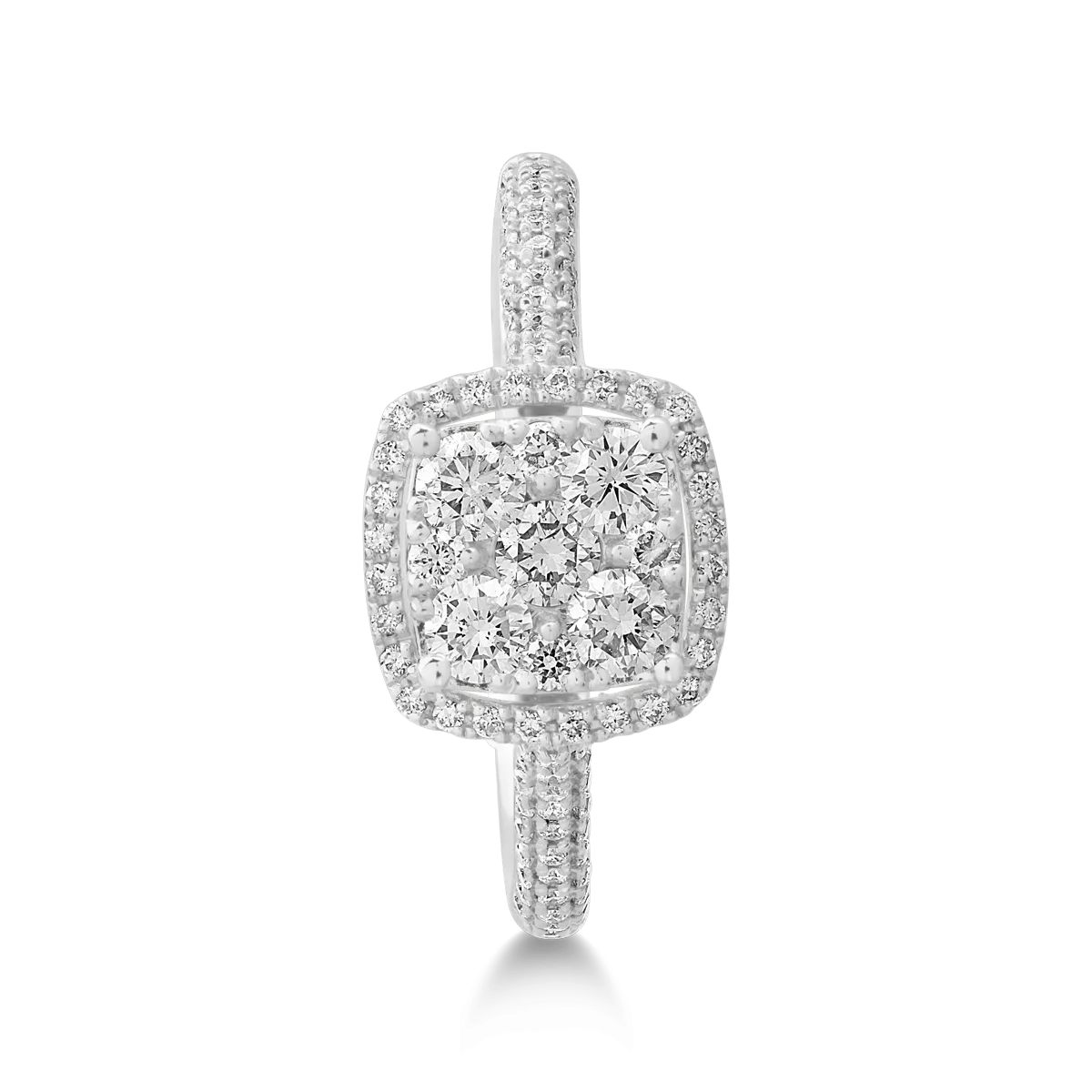 Inel din aur alb de 18K cu diamante de 0.6ct