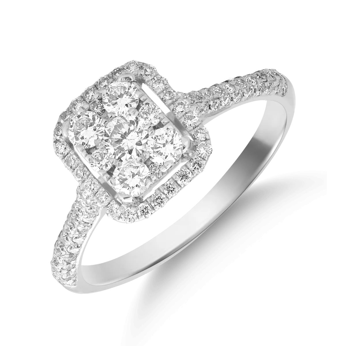 18k fehér arany gyűrű gyémántokkal 0,64ct