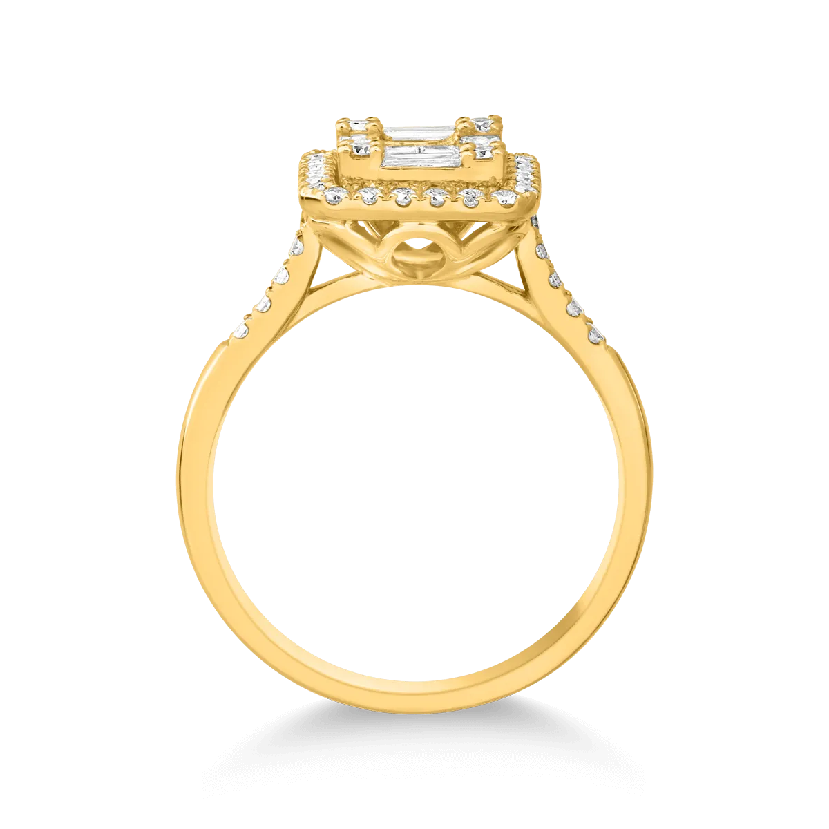 Inel din aur galben de 18K cu diamante de 0.8ct