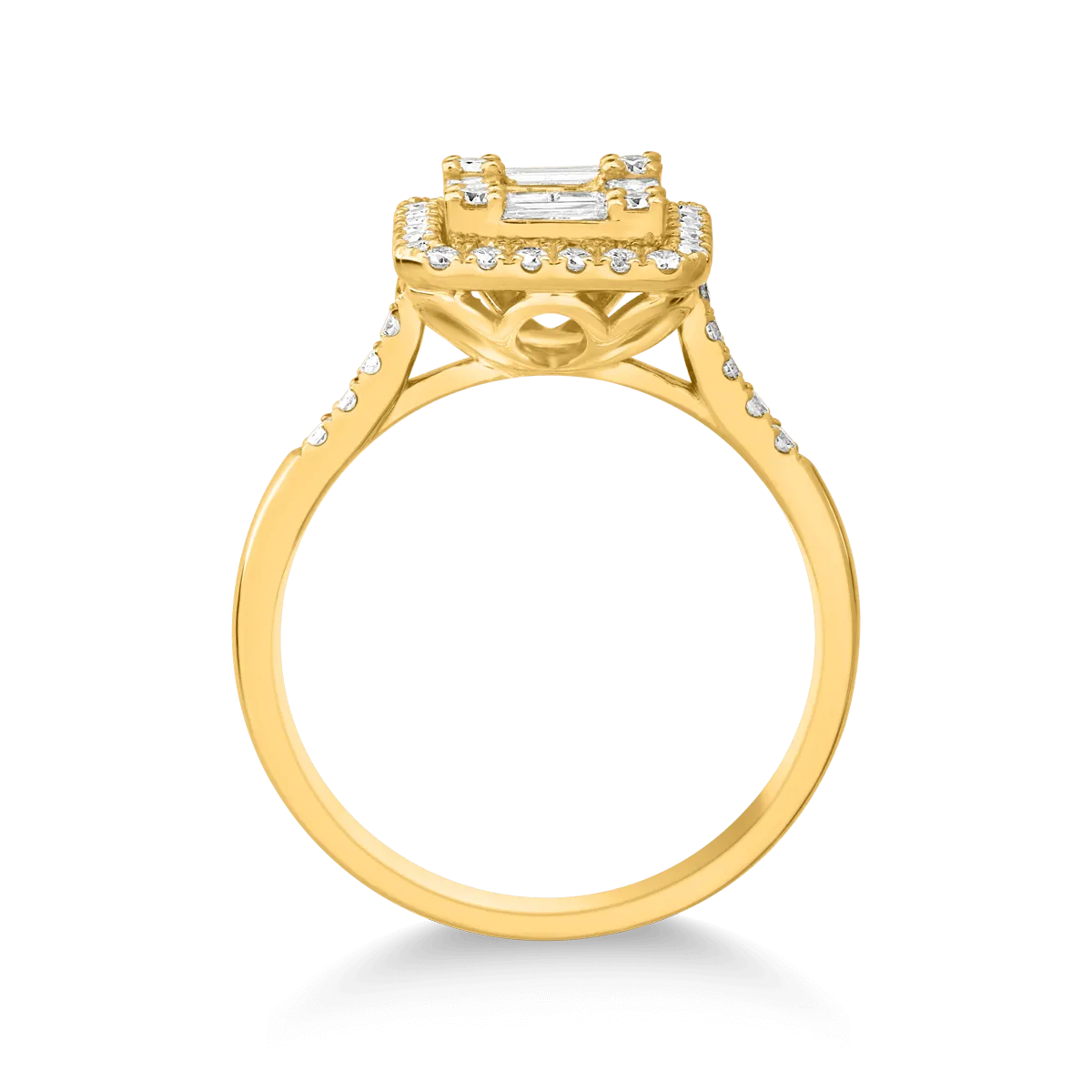 18K yellow gold ring with 0.77ct diamonds