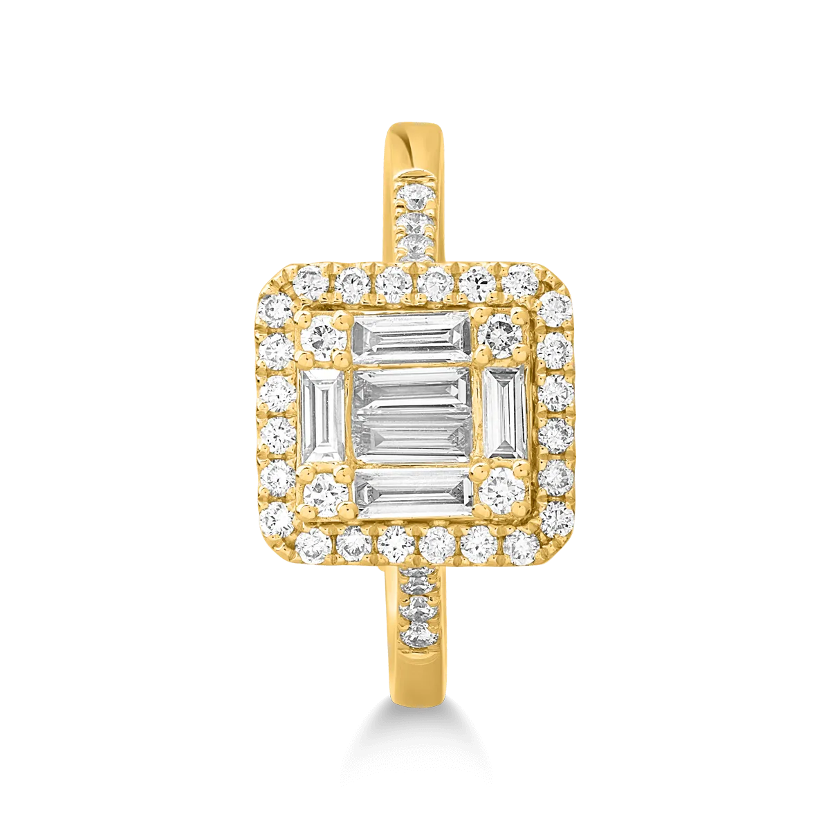 18k sárga arany gyûrû gyémántokkal 0.8ct