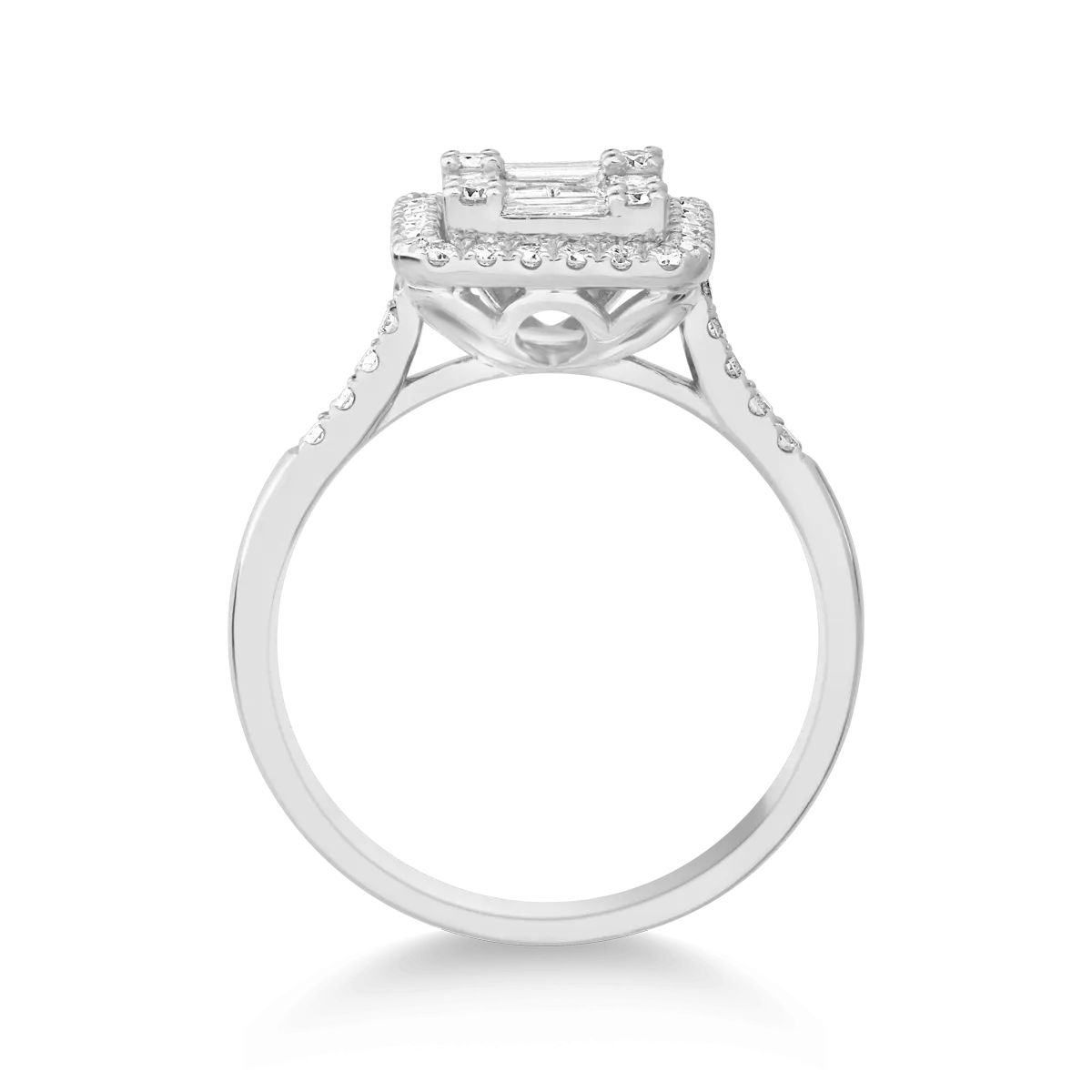 18K white gold ring with 0.41ct diamond and diamonds of 0.36ct