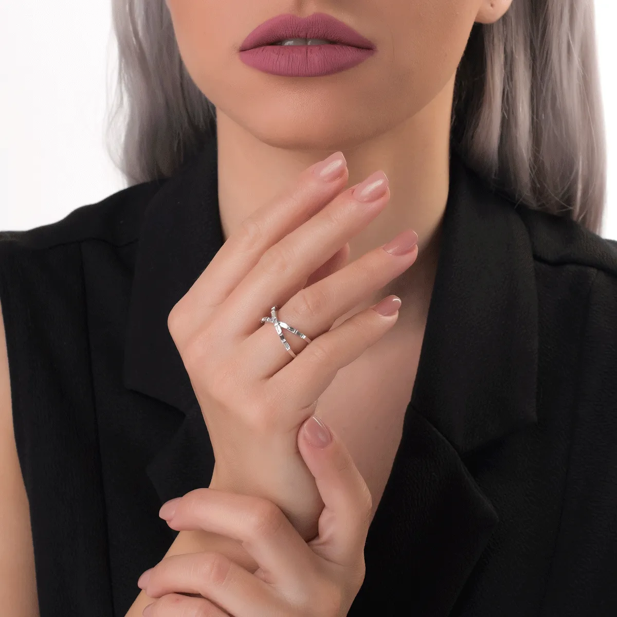 Пръстен от бяло злато 18K с диамант 0.5ct