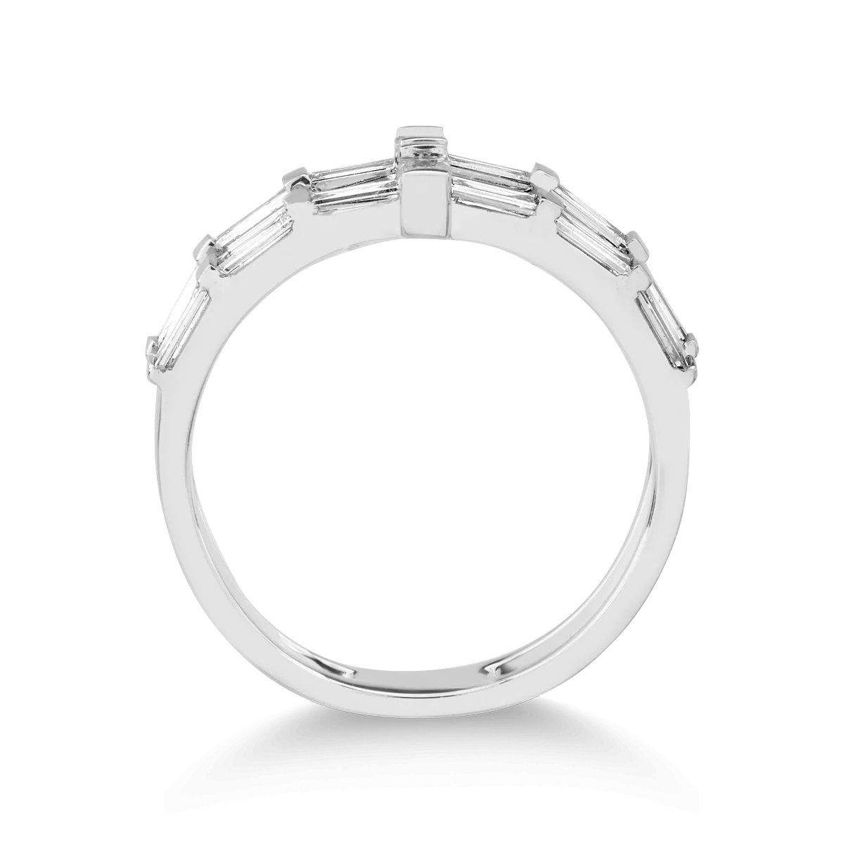 Пръстен от бяло злато 18К с диаманти 0.78гкт