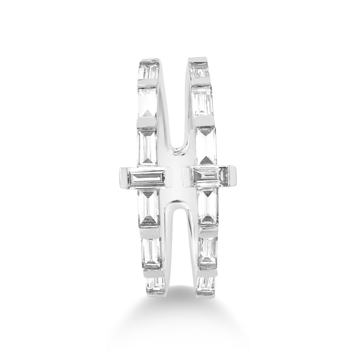 Inel din aur alb cu diamante de 0.81ct - imagine 3
