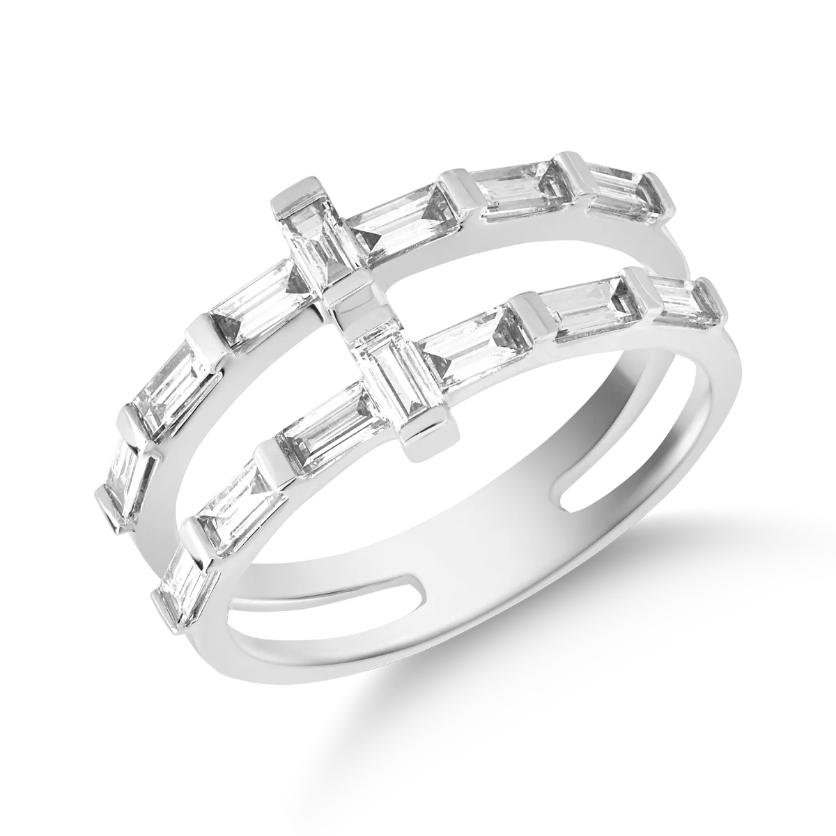 Gyűrű 18K-os fehér aranyból 0.81ct gyémánttal.-53876