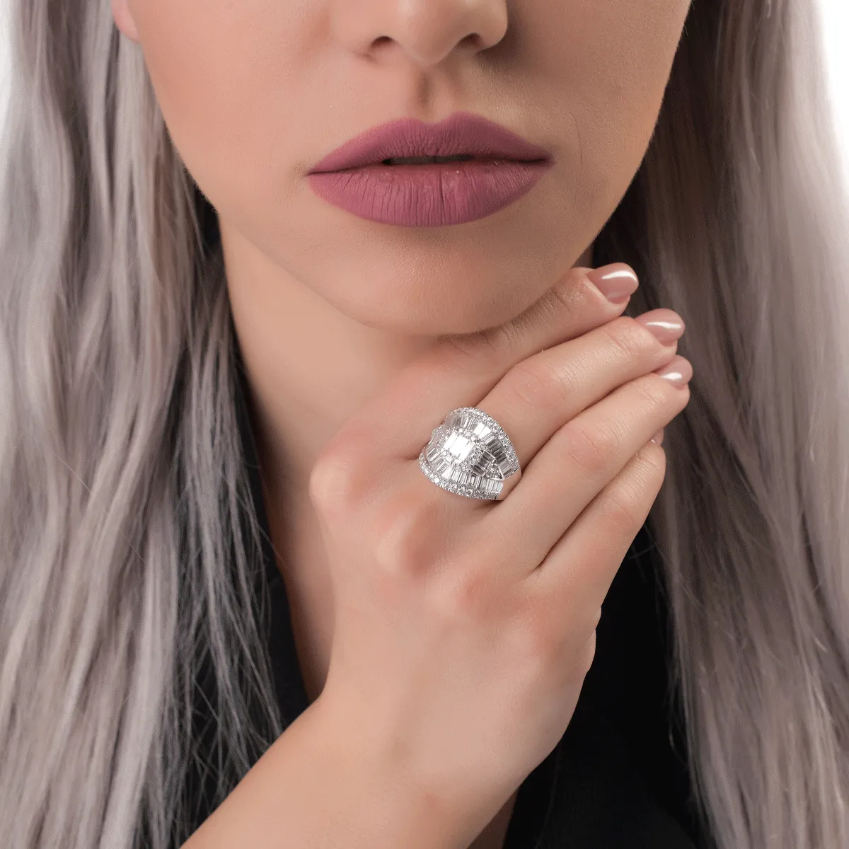 Gyűrű 18K-os fehér aranyból 2.66ct gyémánttal