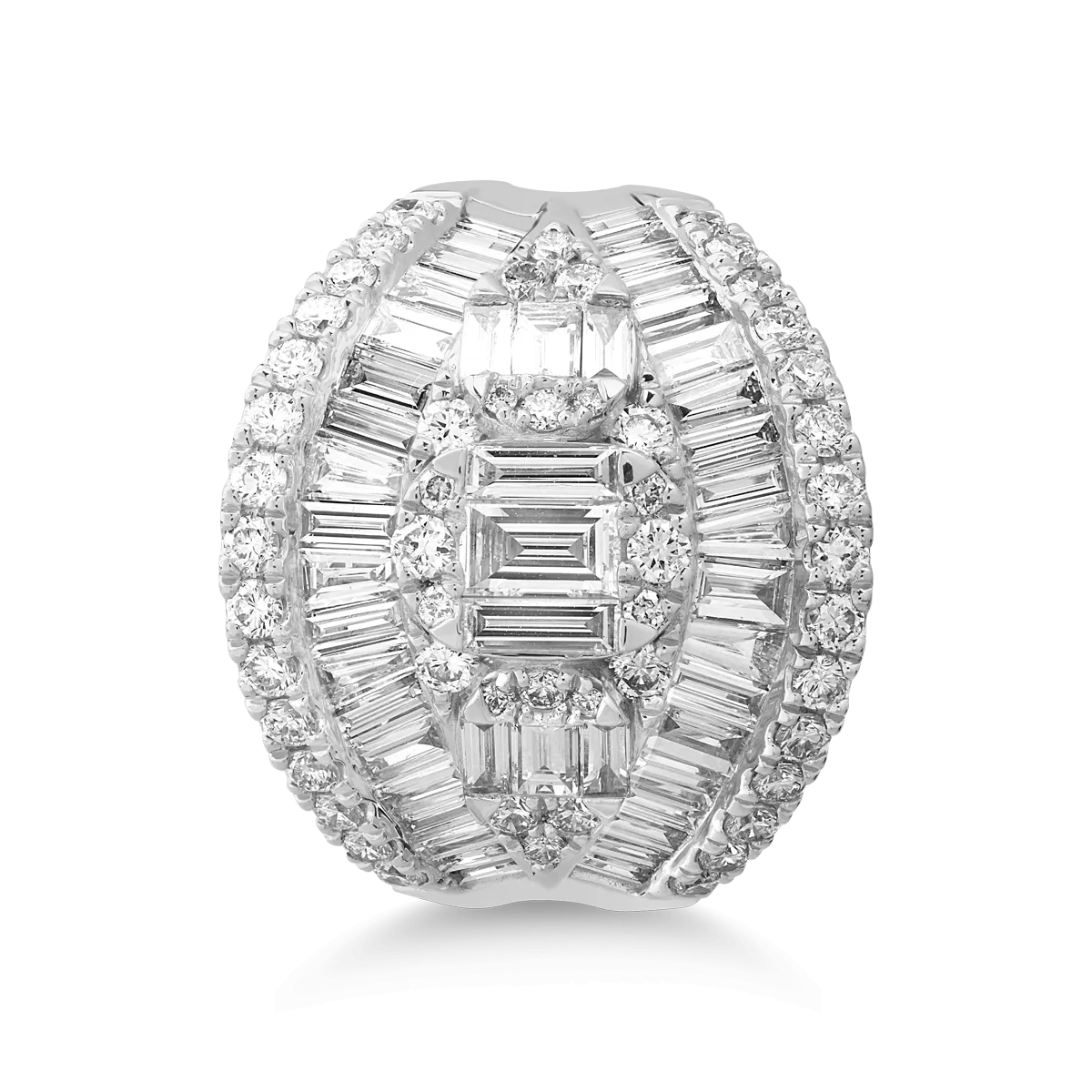 Пръстен от бяло злато 18К с диаманти 2.66ct