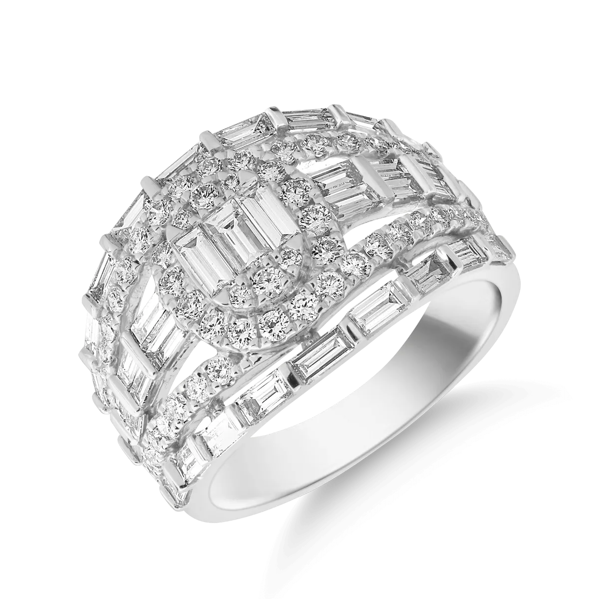 18K white gold ring with 1.85ct diamonds