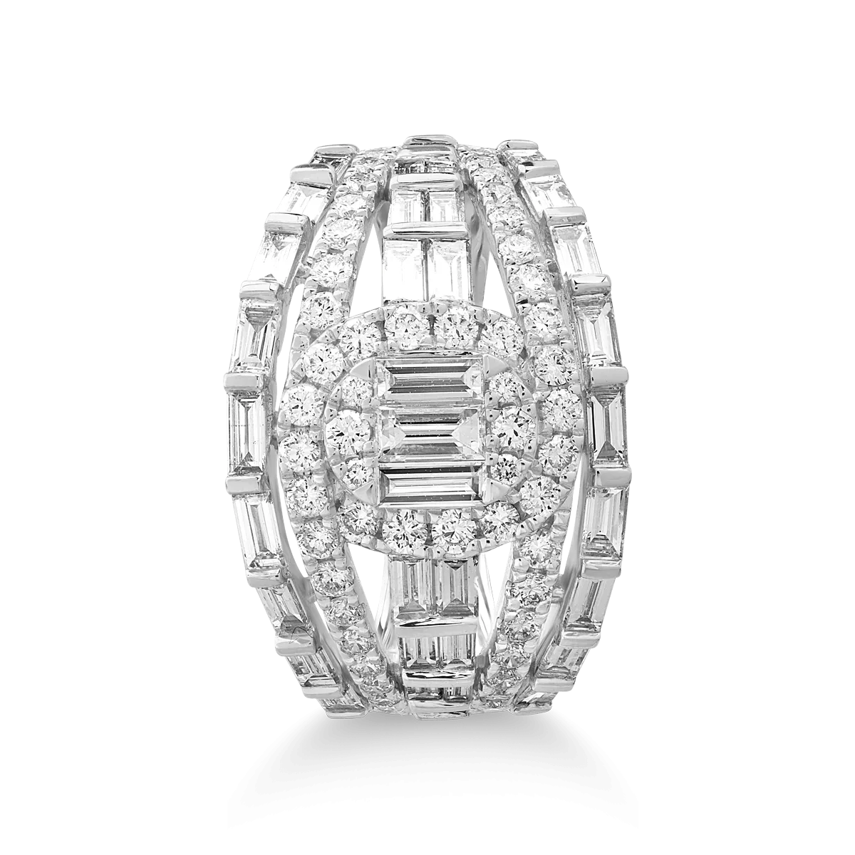Inel din aur alb de 18K cu diamante de 1.96ct