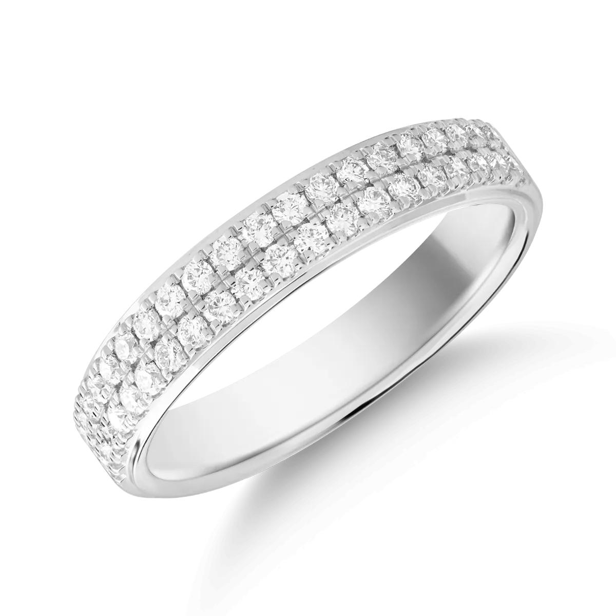 Gyűrű 18K-os fehér aranyból 0.35ct gyémánttal. Gramm: 3,88