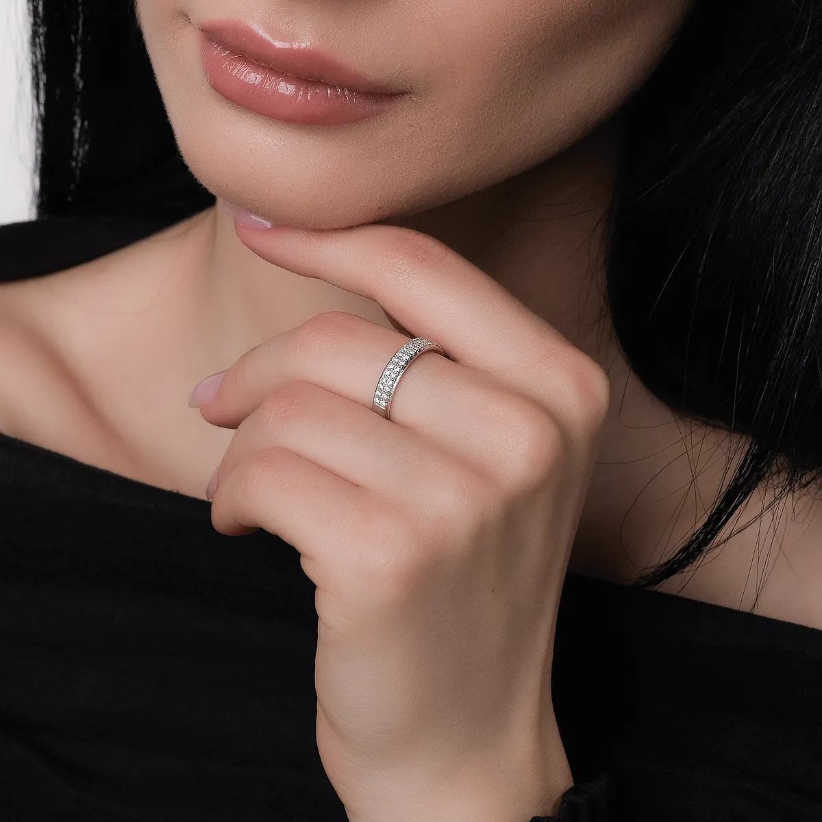 Пръстен от бяло злато 18К с диаманти 0.35ct