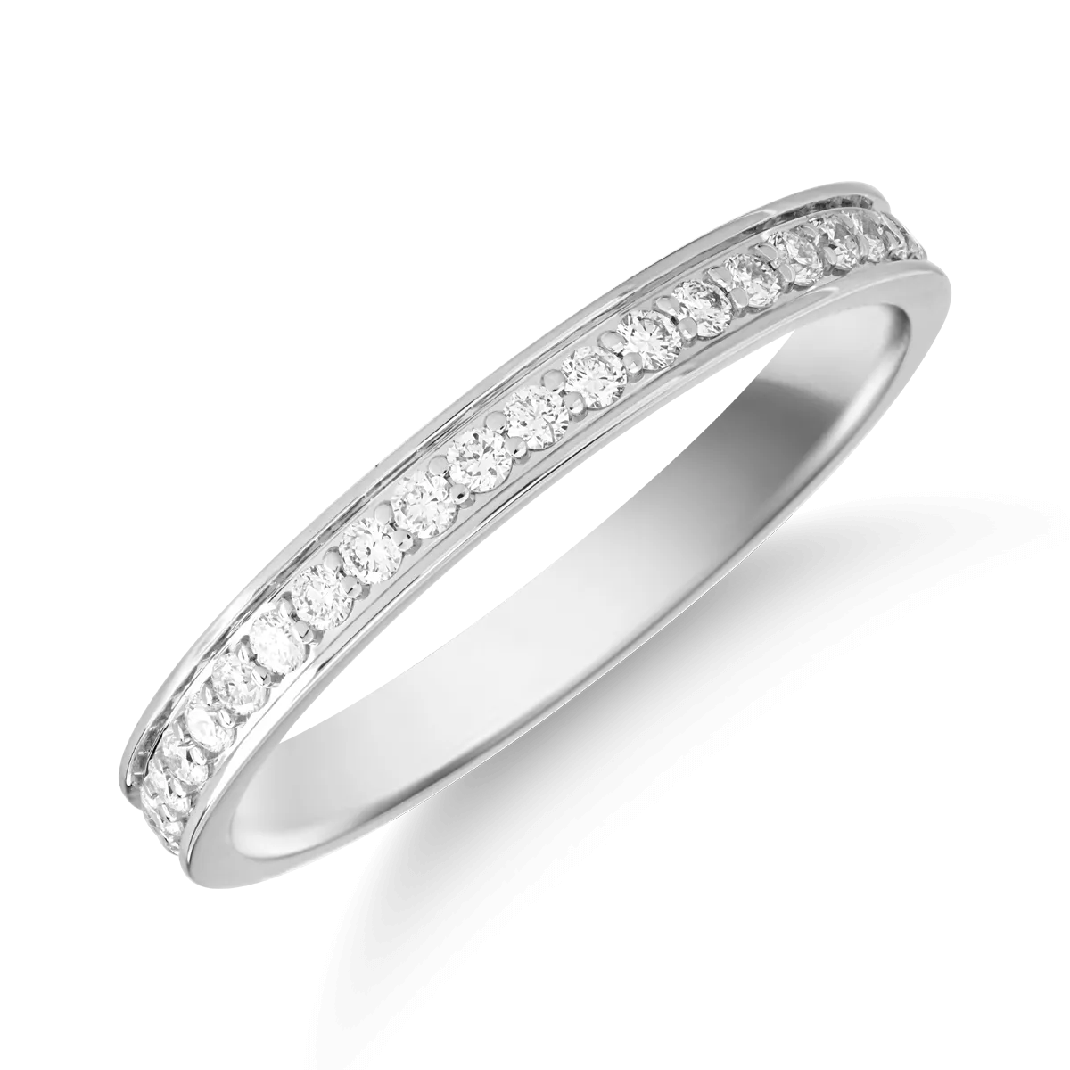 Inel infinity din aur alb cu diamante de 0.5ct