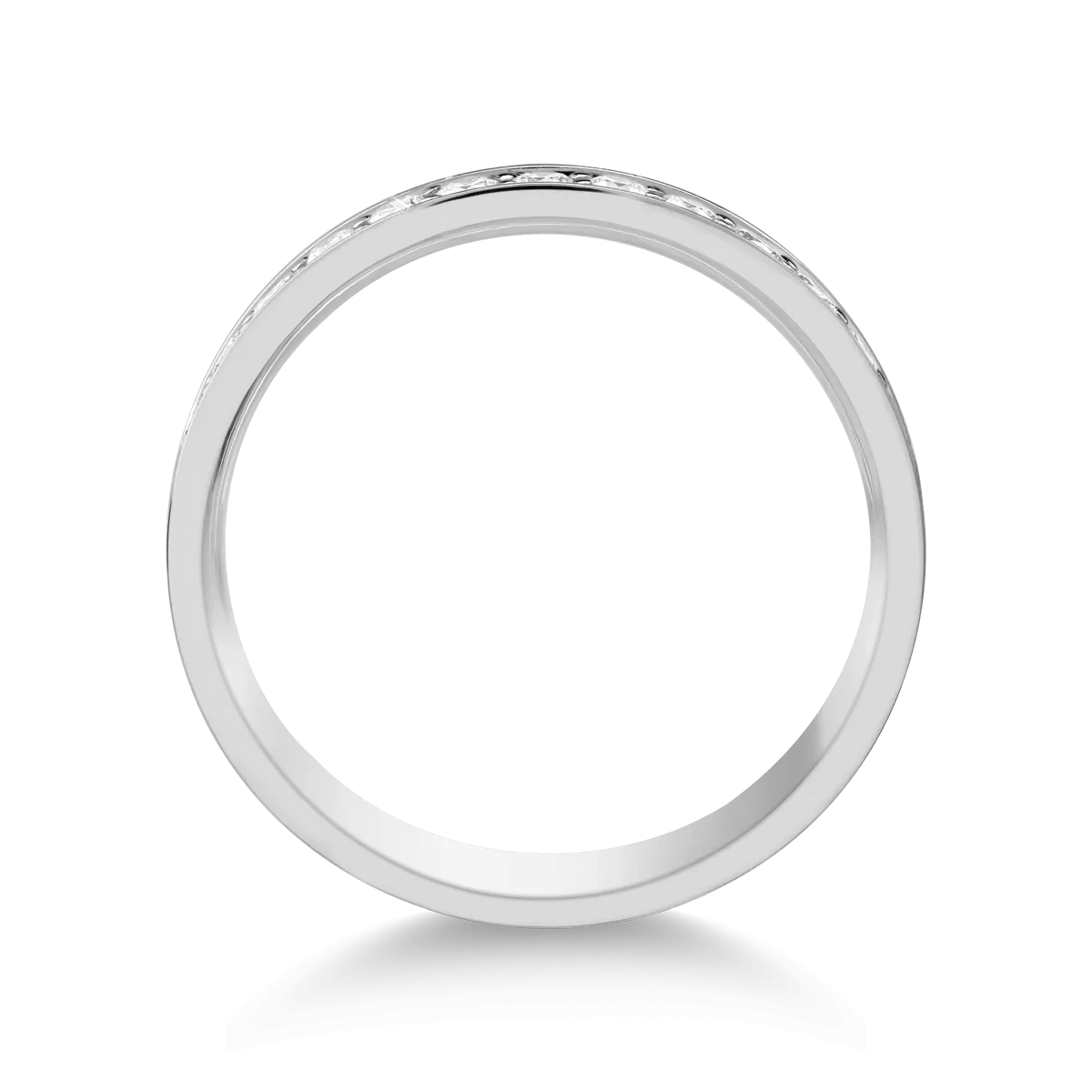 Пръстен със знака на безкрайността от бяло злато 18К с диаманти 0.96гкт