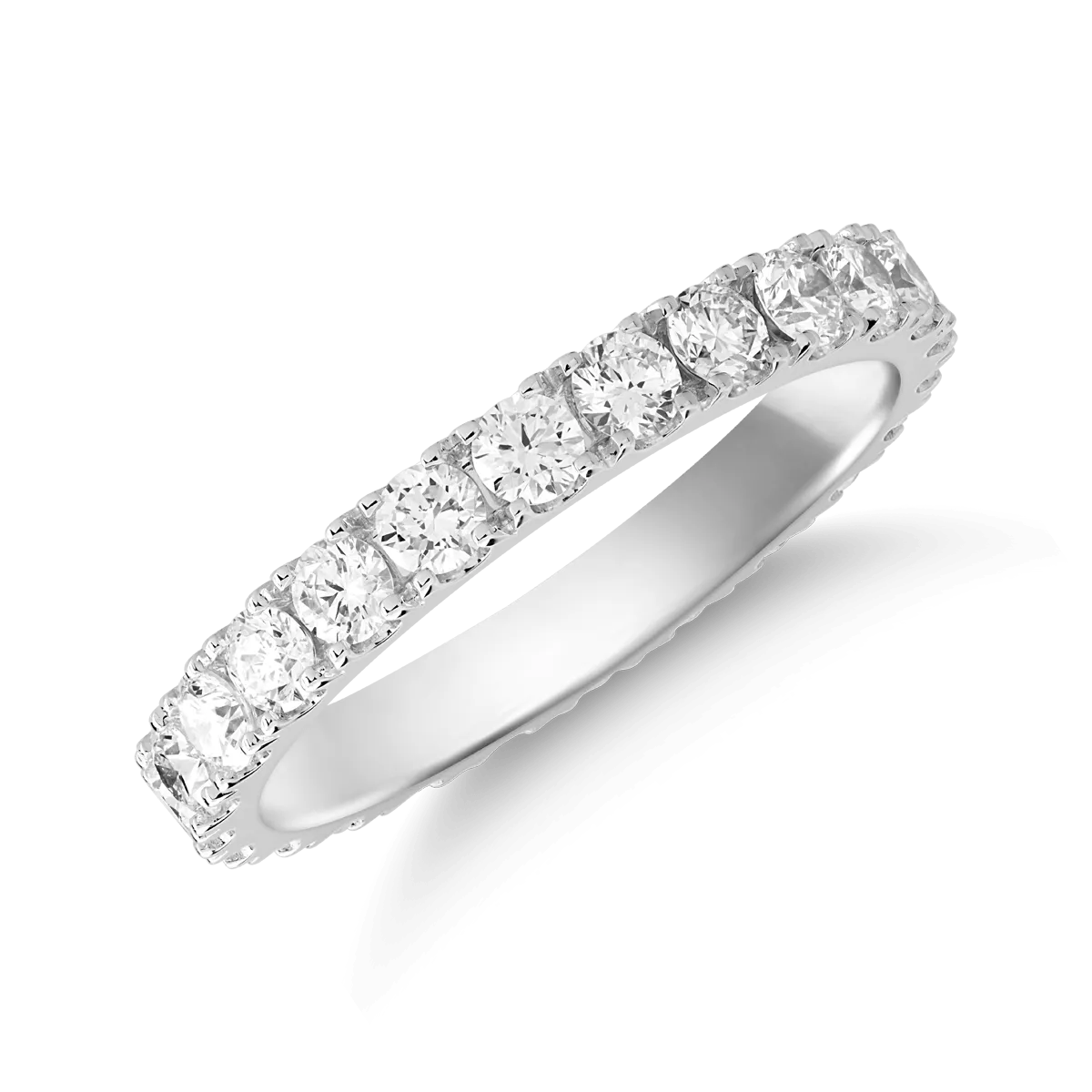 Inel eternity din aur alb cu diamante de 1.19ct